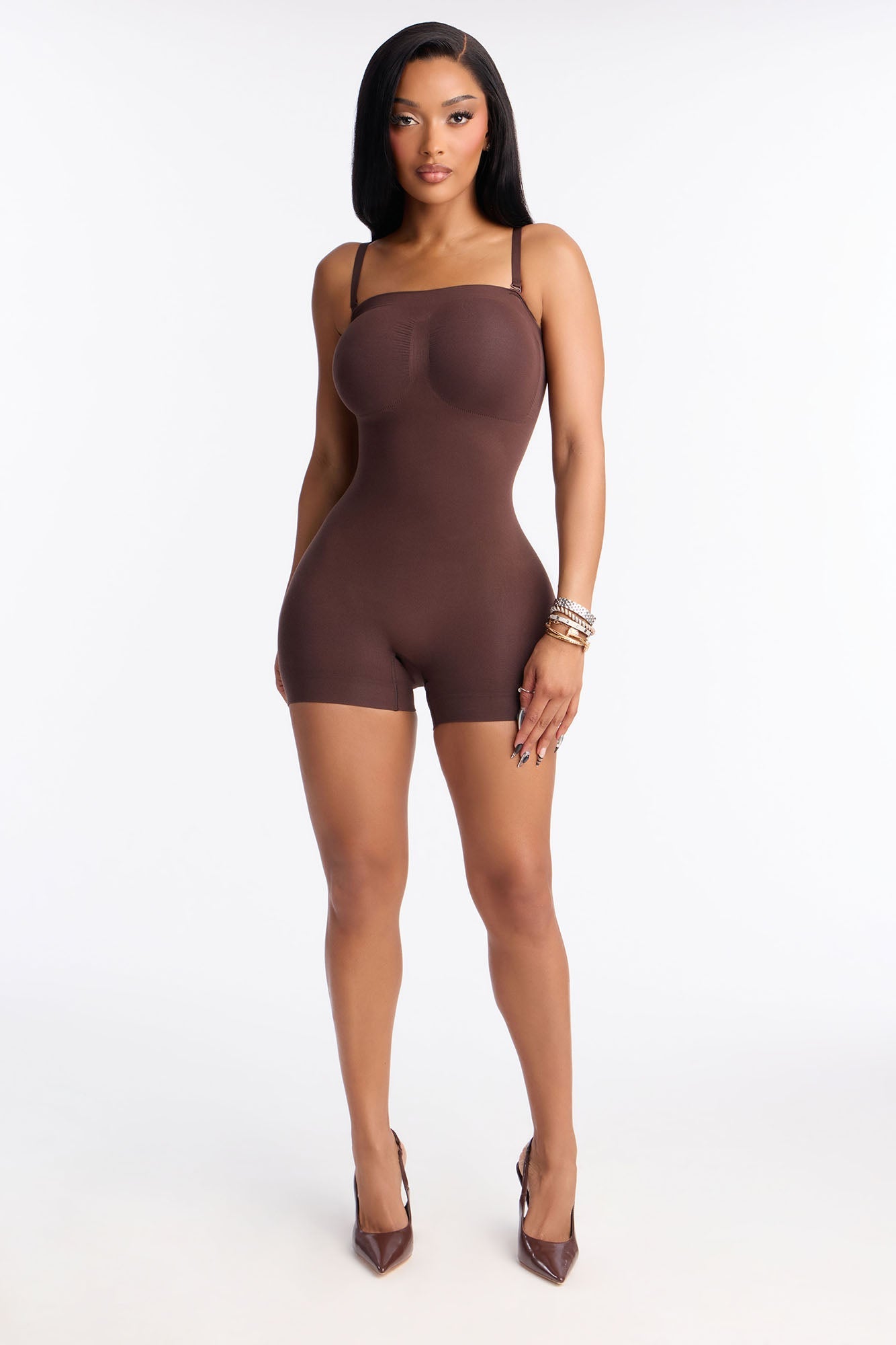 Nova Sculpt Seamless Strong Compression Strapless Shortie Bodysuit - Coco