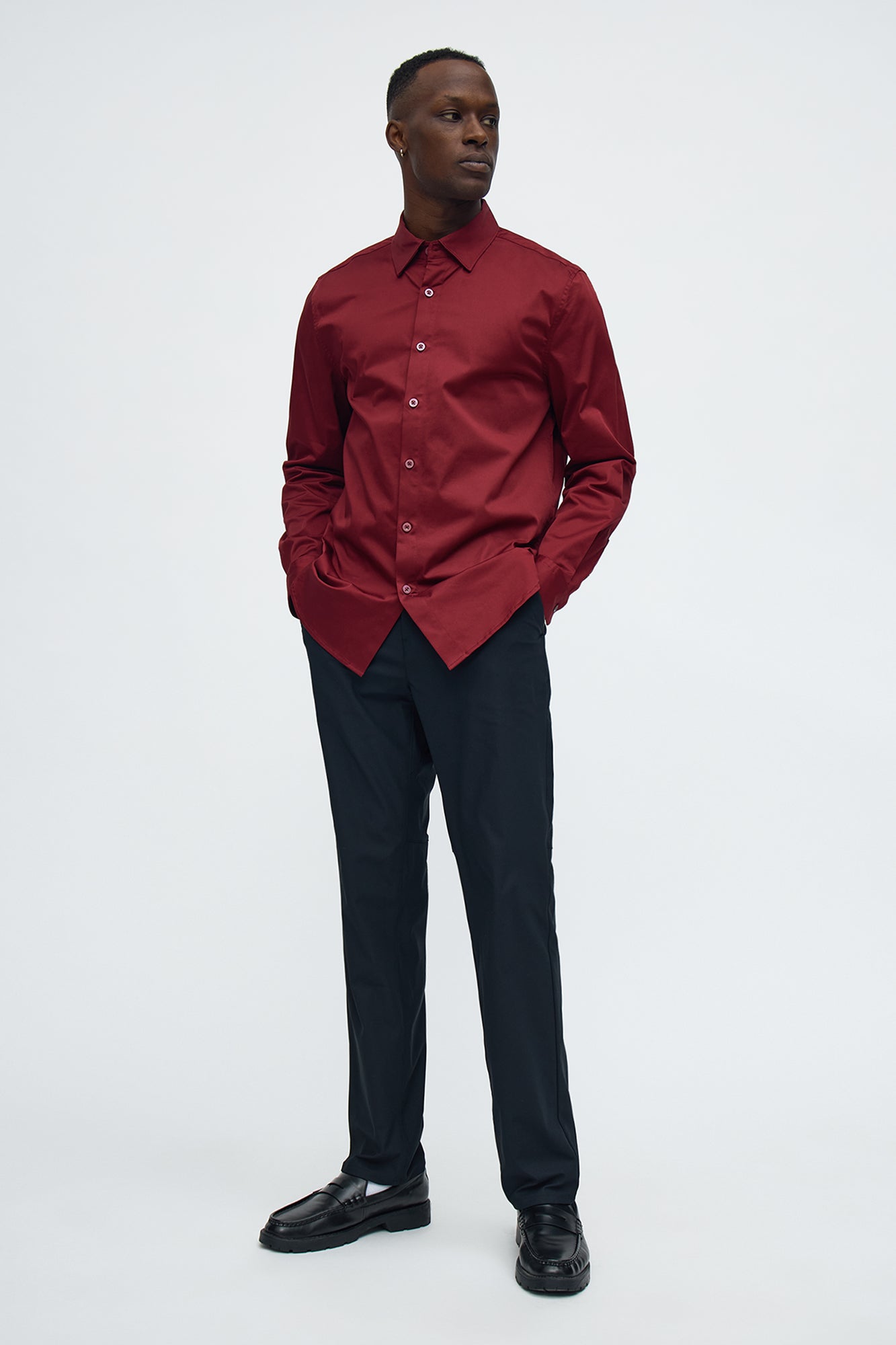 Luxe Stretch Dress Shirt - Burgundy