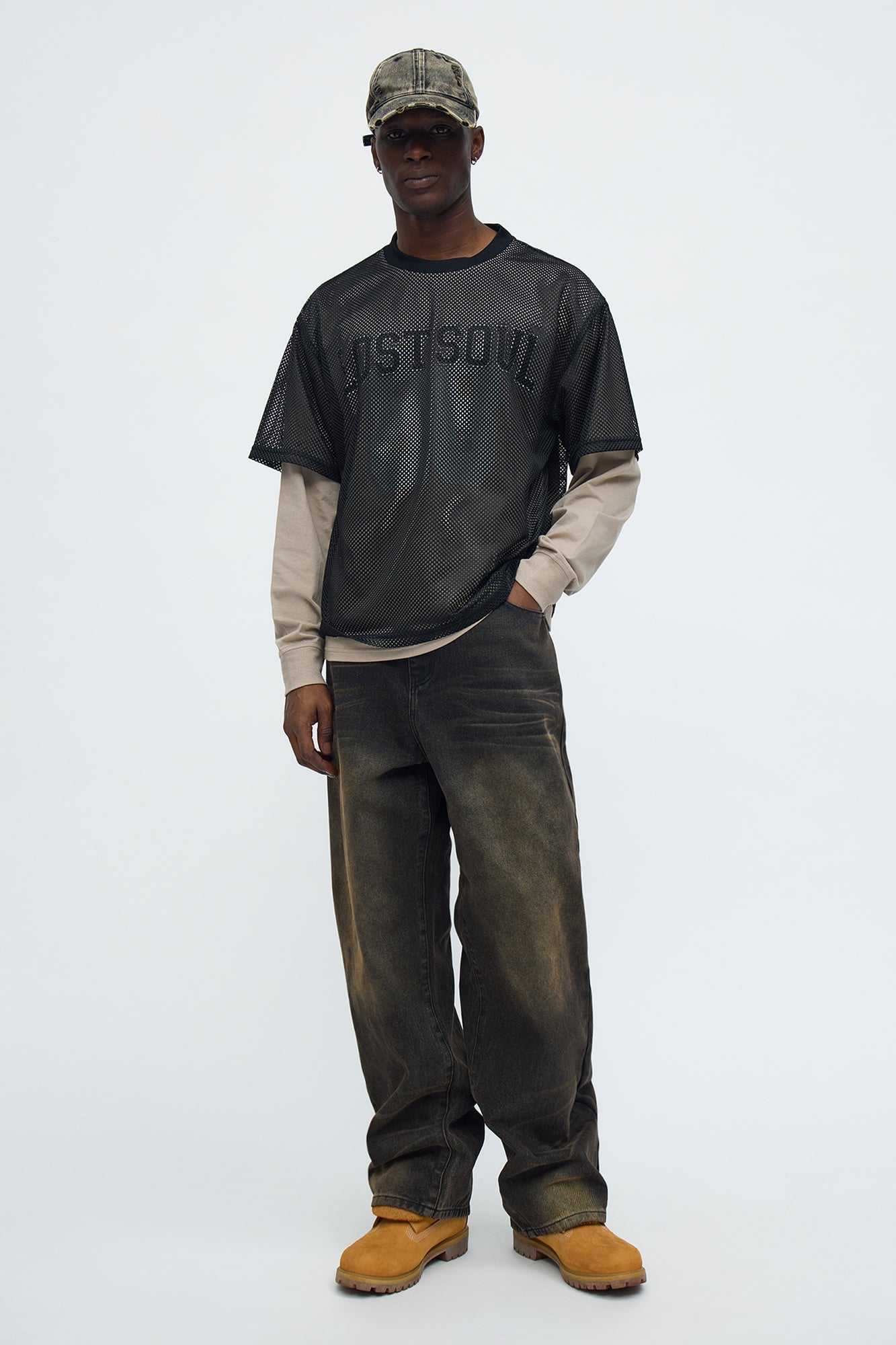 Lost 88 Layered Mesh Jersey - Stone
