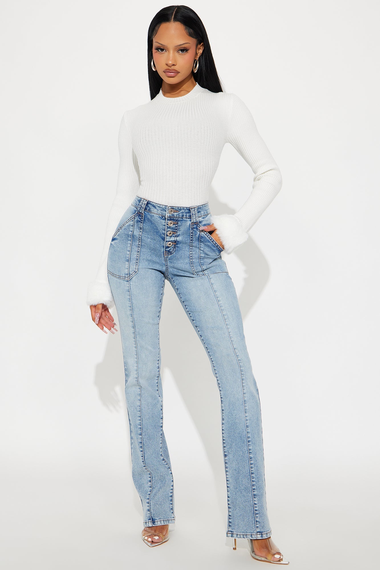 Cuff Me Up Ribbed Pullover Sweater - Ivory