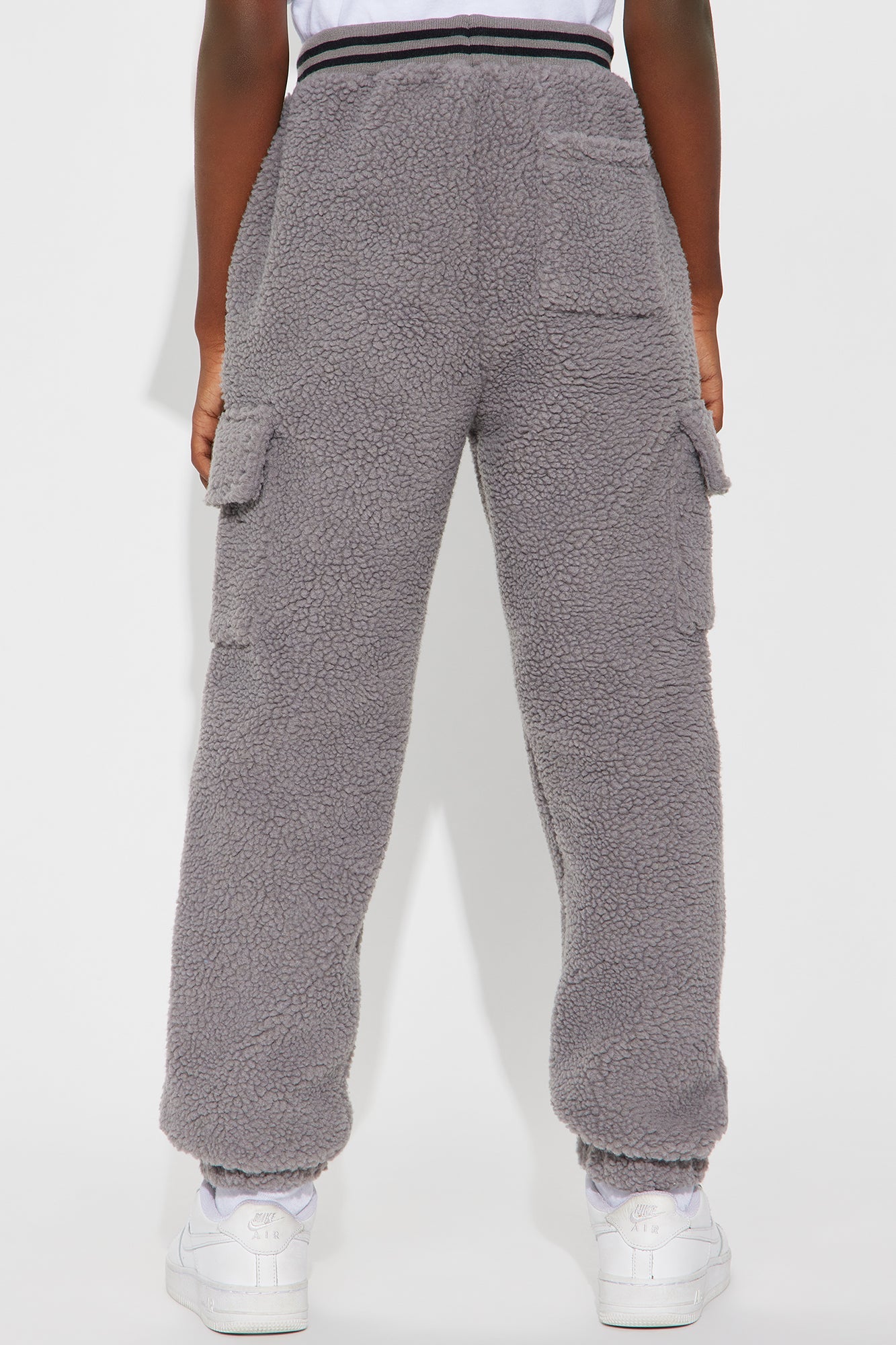 Mini Teddy Varsity Sherpa Pant - Grey