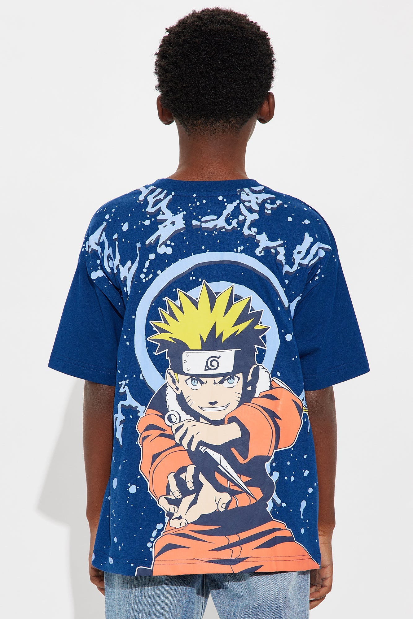 Mini Naruto Front/Back Short Sleeve Tee - Navy