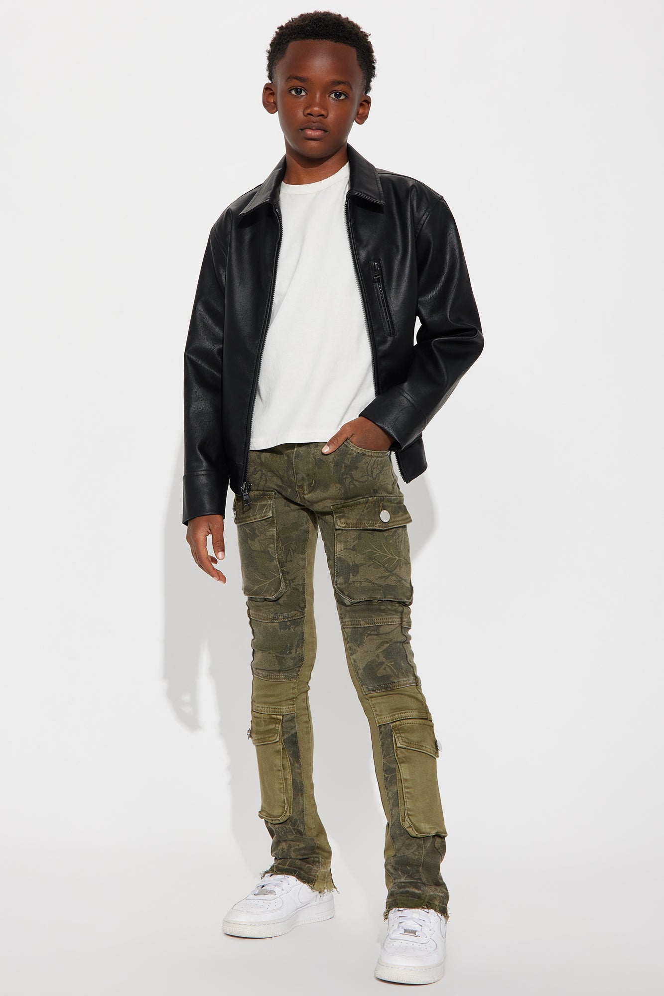 Mini Owen Camo Cargo Pants - Olive