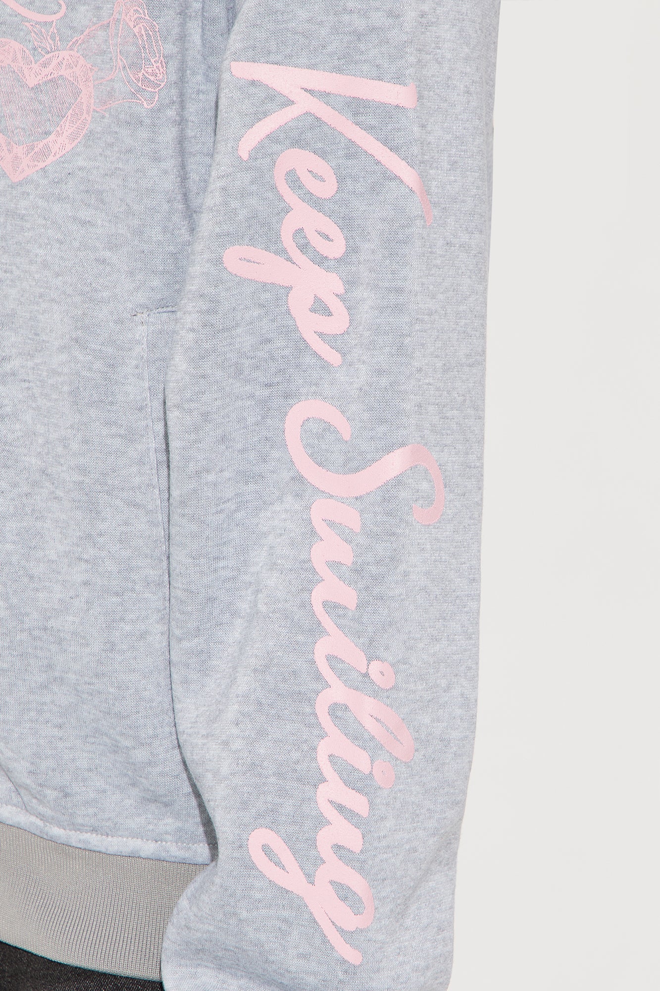 Mini Keep Smiling Love Bomber Jacket - Heather Grey