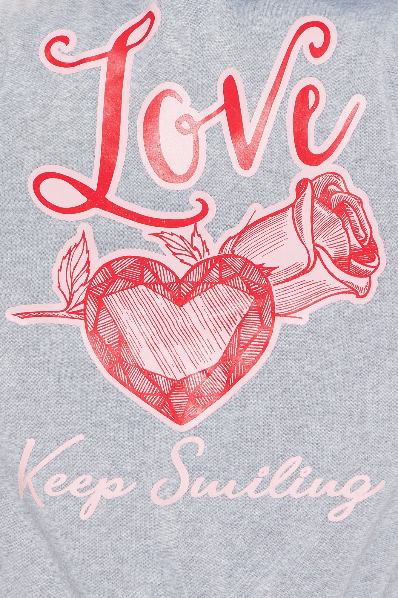 Mini Keep Smiling Love Bomber Jacket - Heather Grey