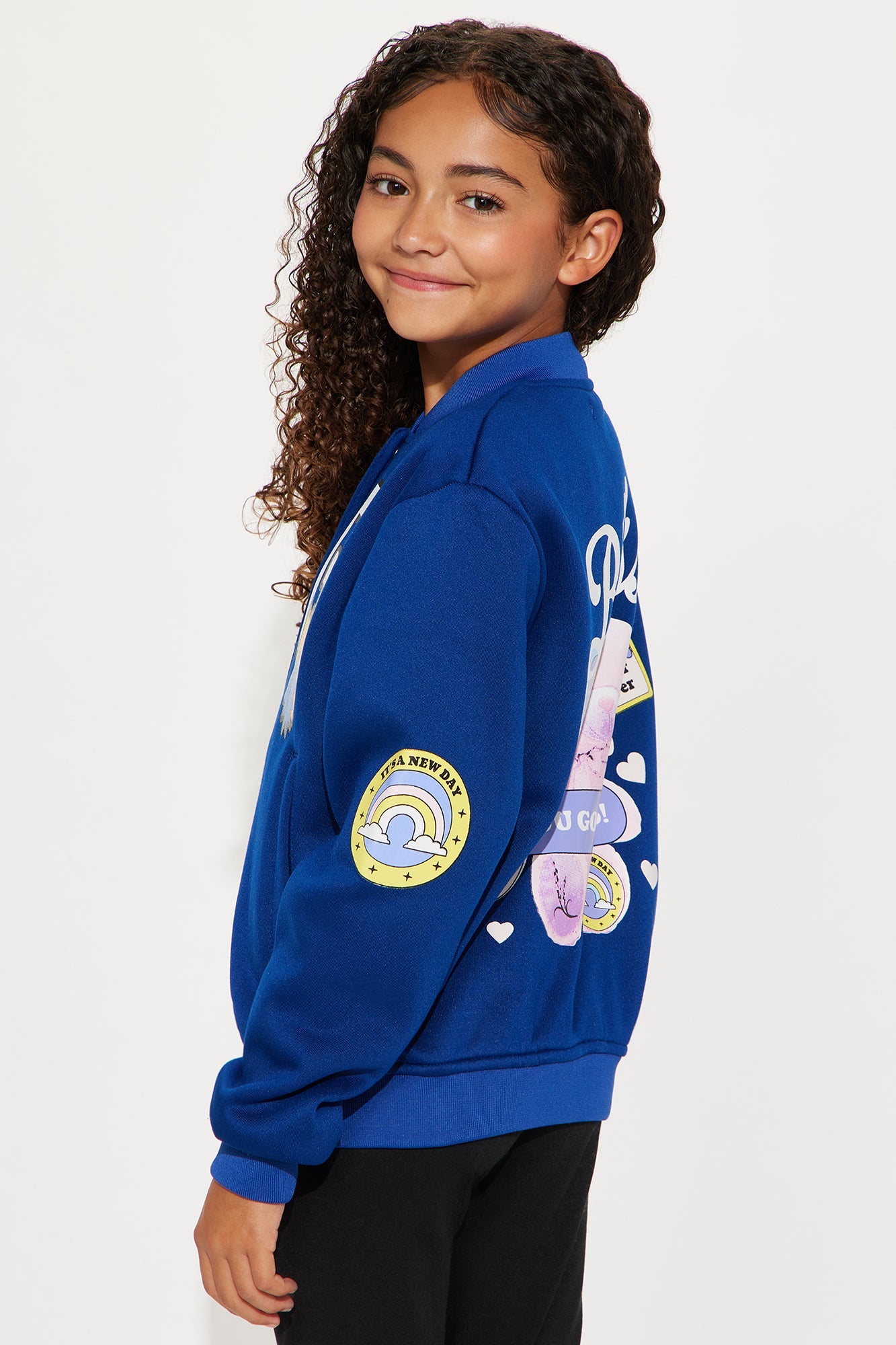 Mini Girl Power Forever Bomber Jacket - Navy