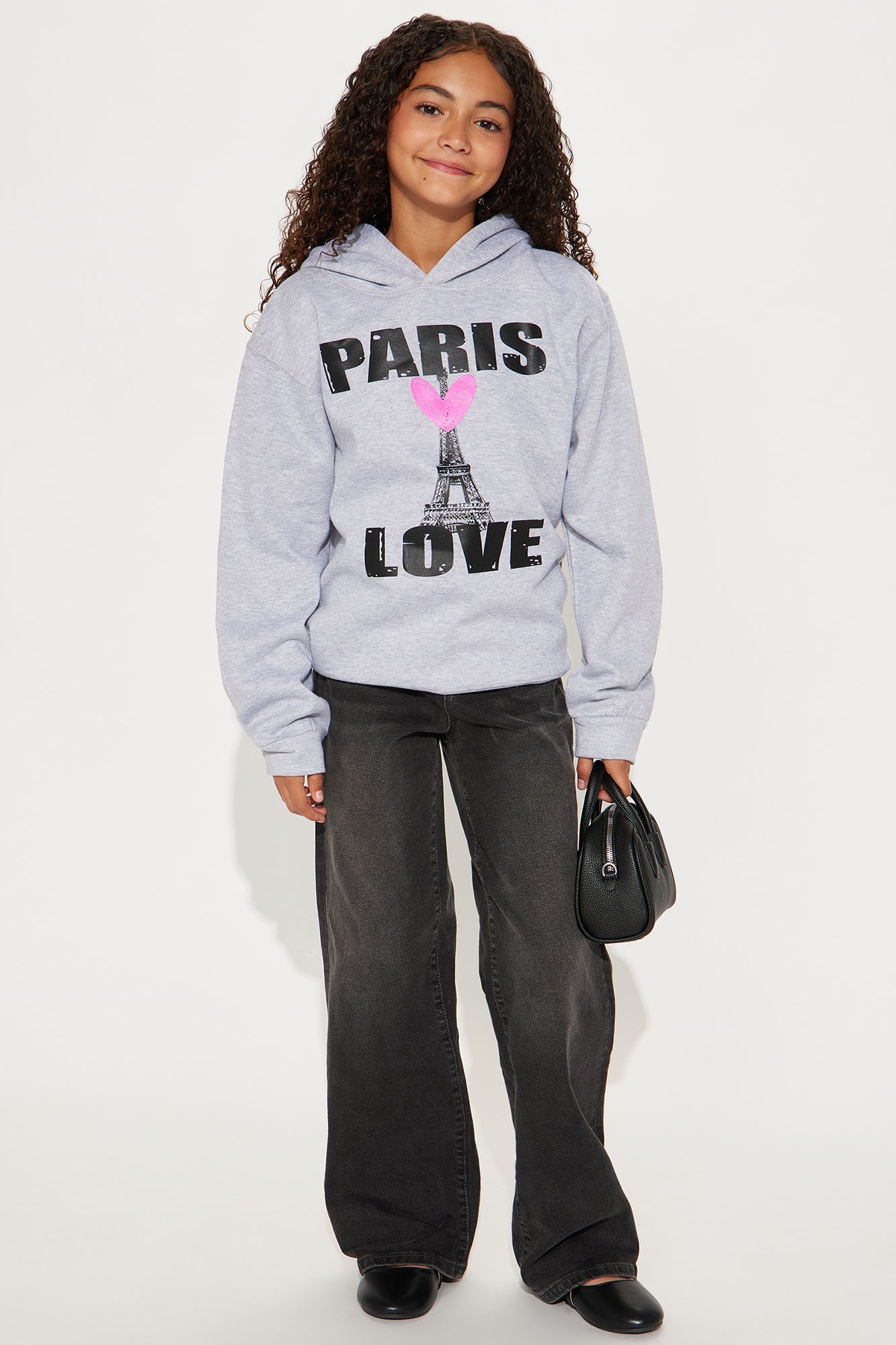 Mini Love From Paris Hoodie - Heather Grey