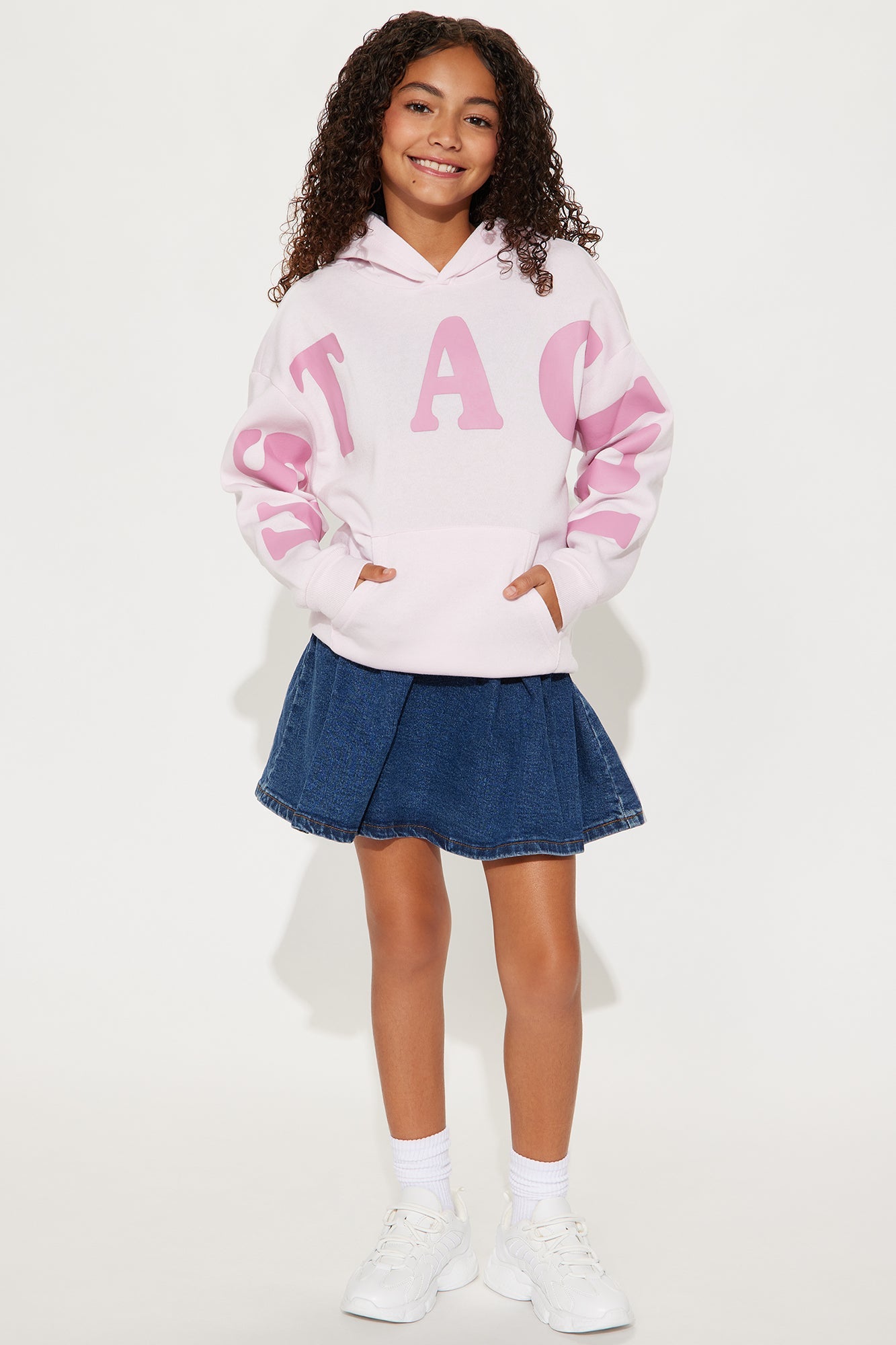 Mini Just A Girl Pullover Hoodie - Pink