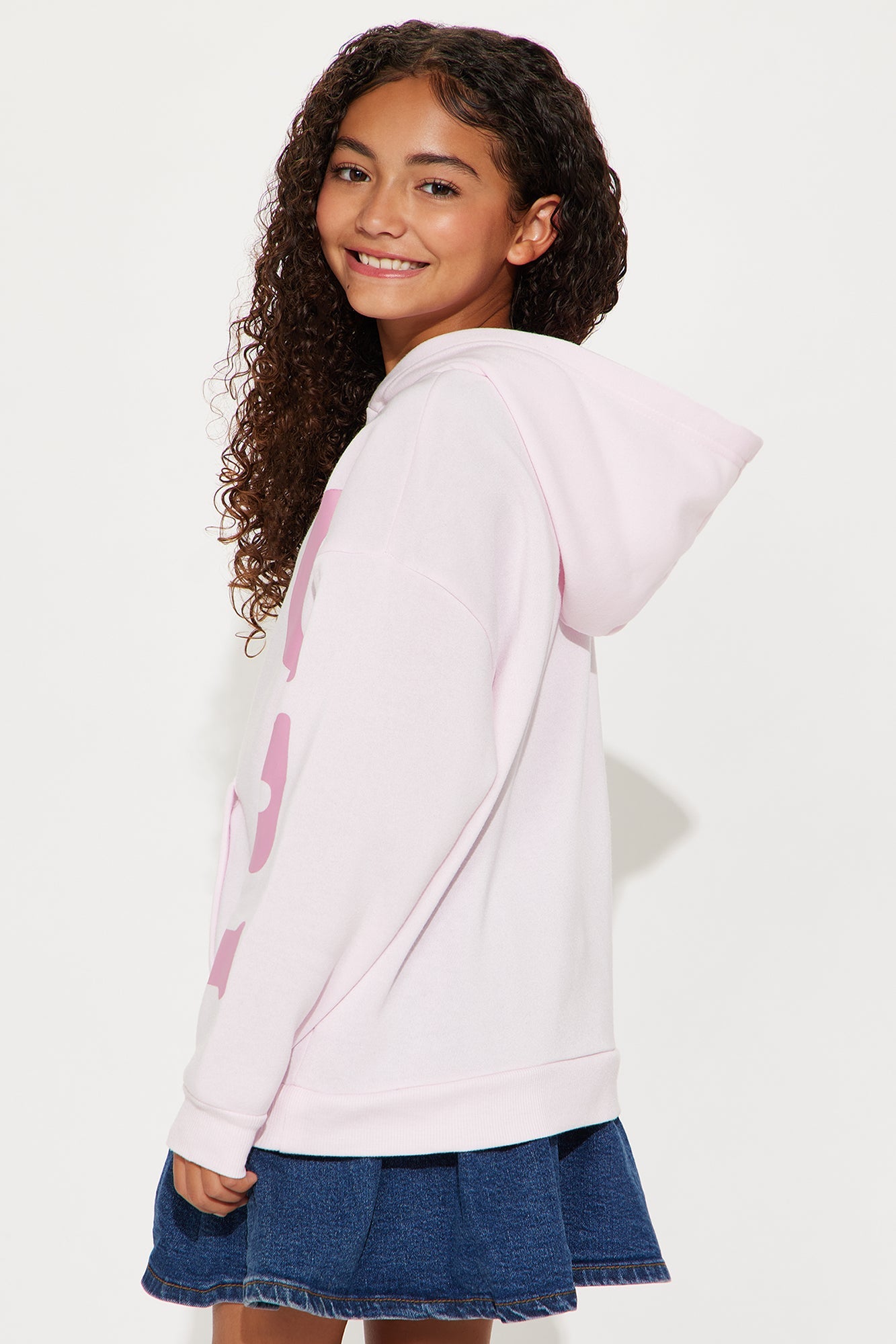 Mini Just A Girl Pullover Hoodie - Pink