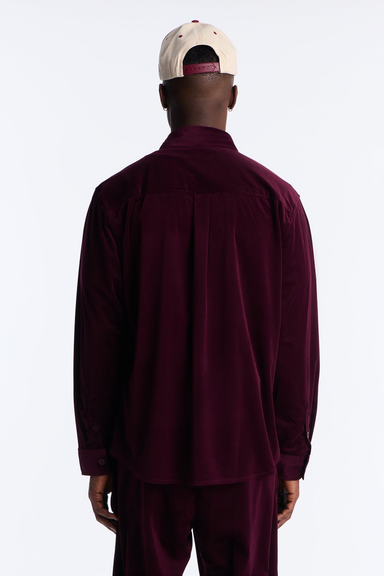Relaxed Lincoln Park Textured Button Up Shirt - Burgundy