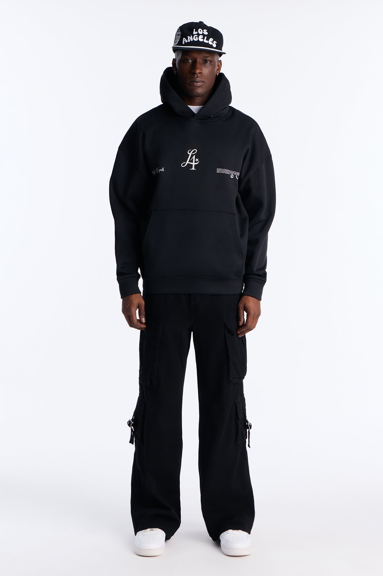City Of Angels Embroidered Hoodie - Black