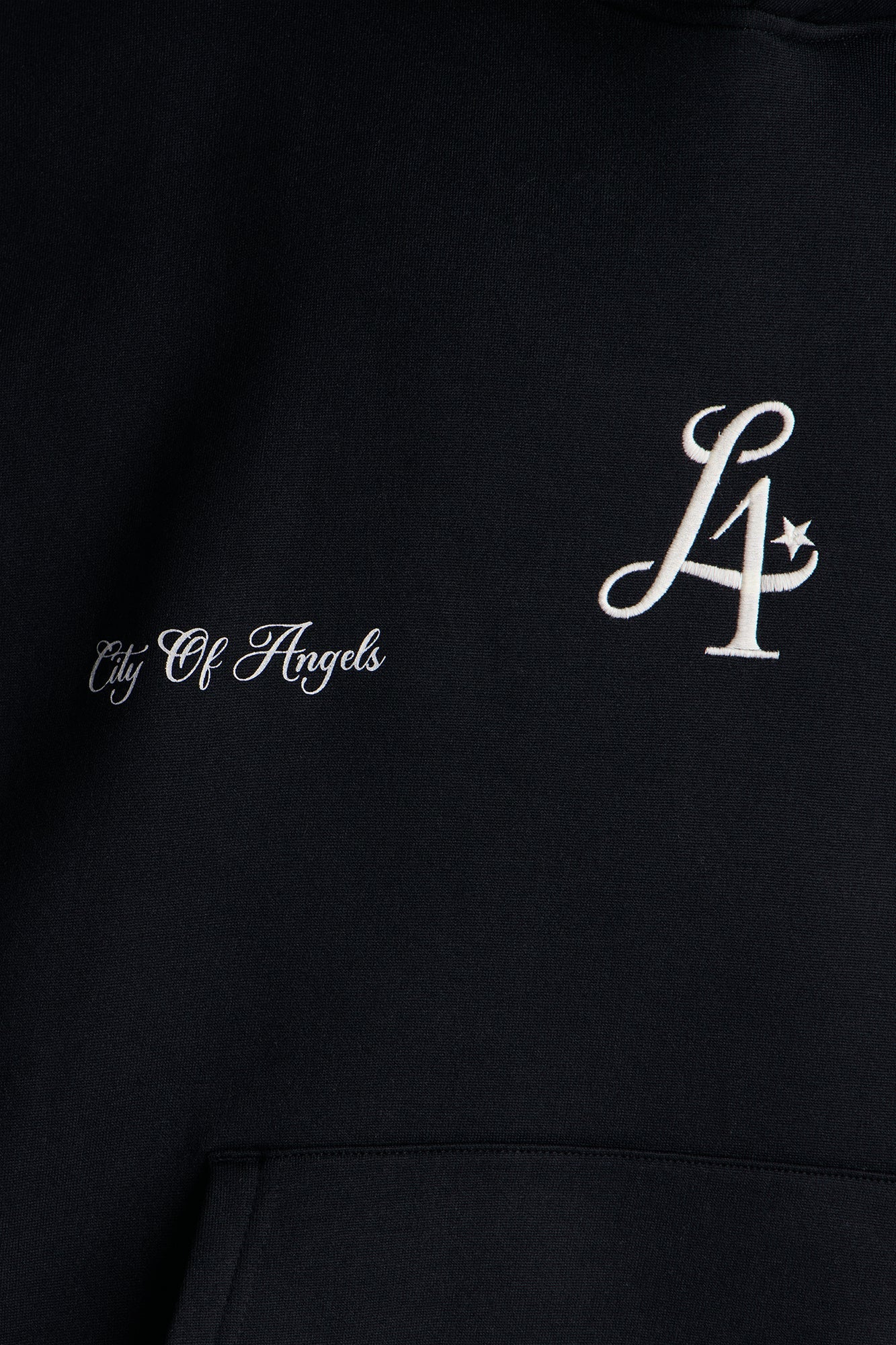City Of Angels Embroidered Hoodie - Black