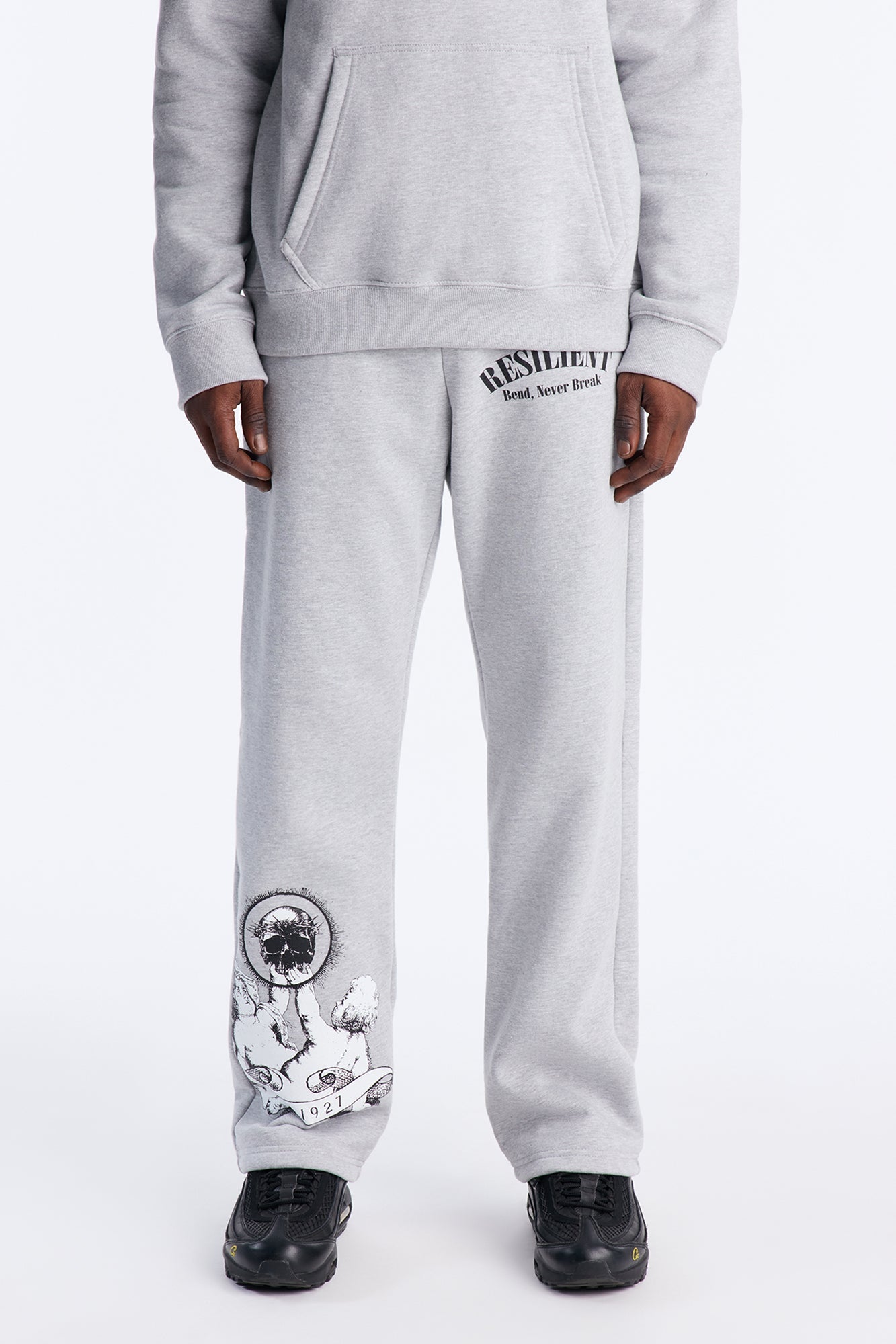 Blessed And Resilient Baggy Sweatpants - Heather Grey