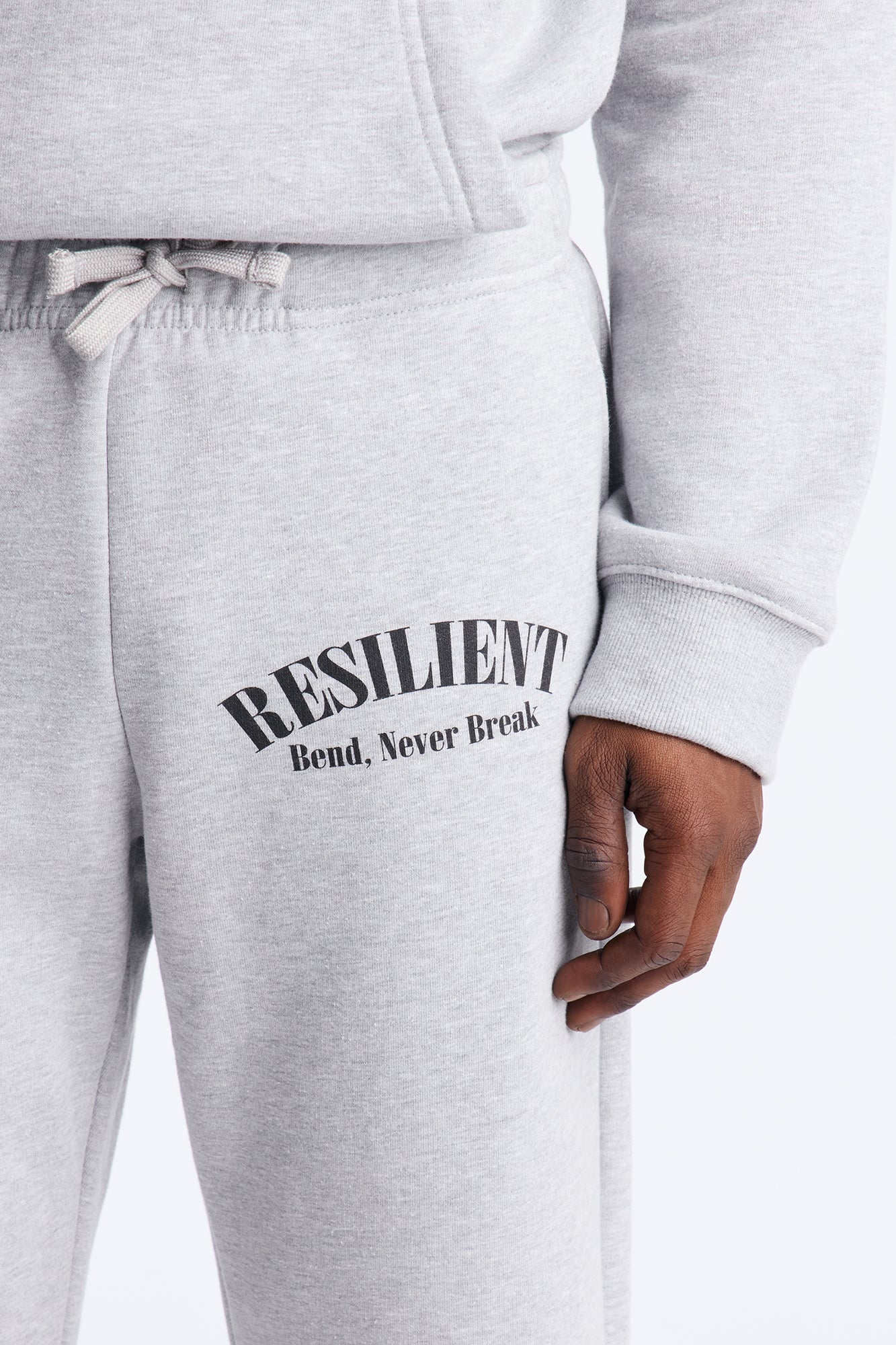 Blessed And Resilient Baggy Sweatpants - Heather Grey