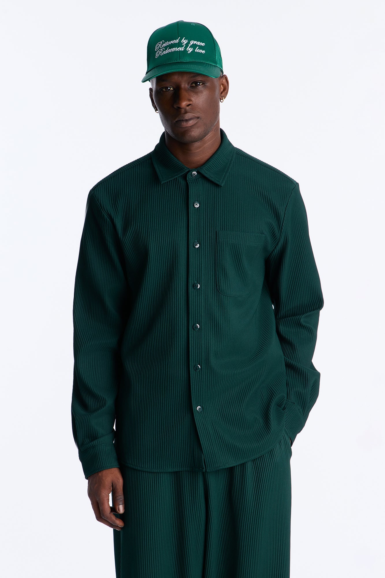 Show Up Long Sleeve Shirt - Hunter Green