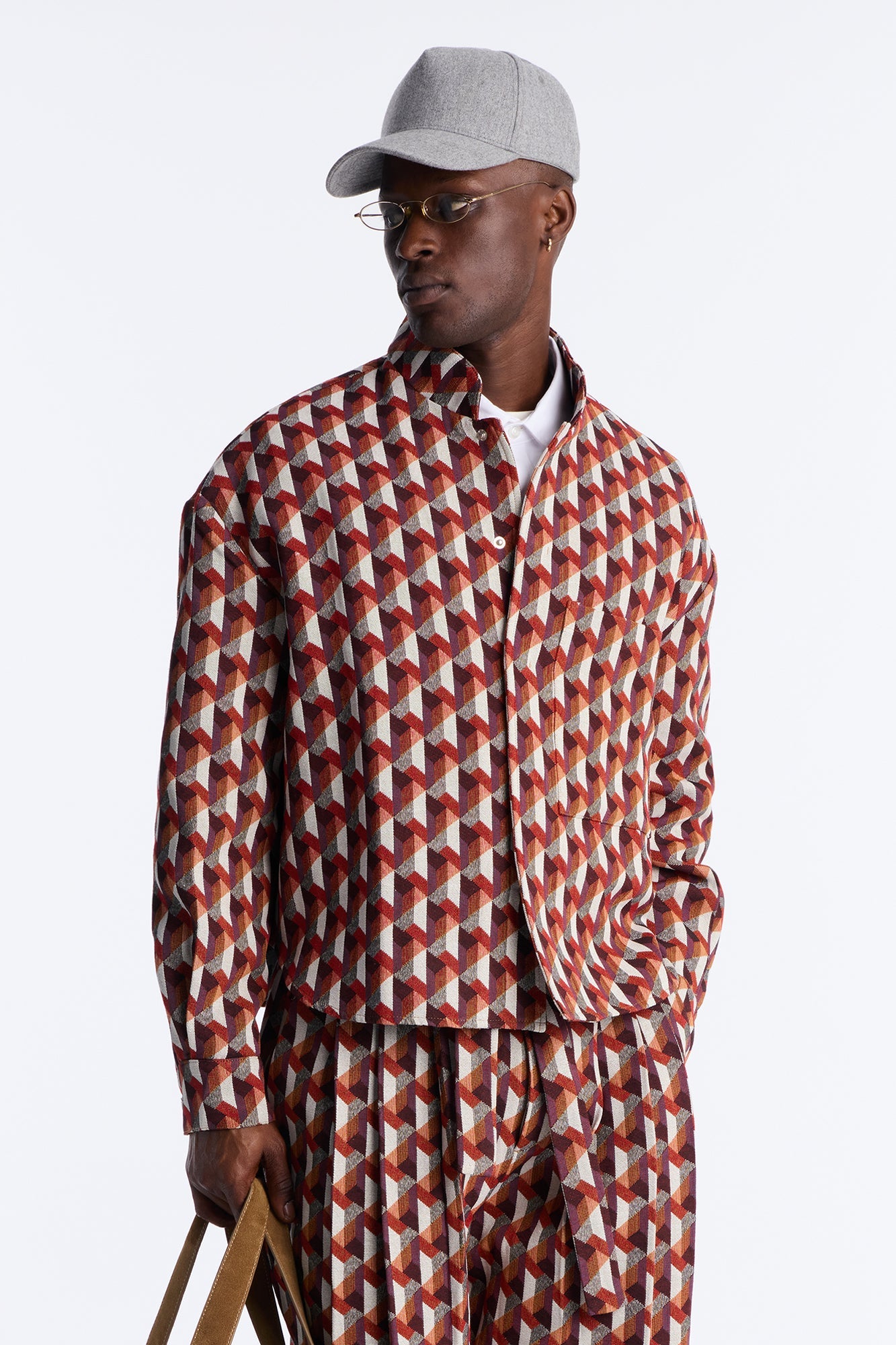 Relaxed Bellamy Geometric Tapestry Button Up Shirt - Multi Color