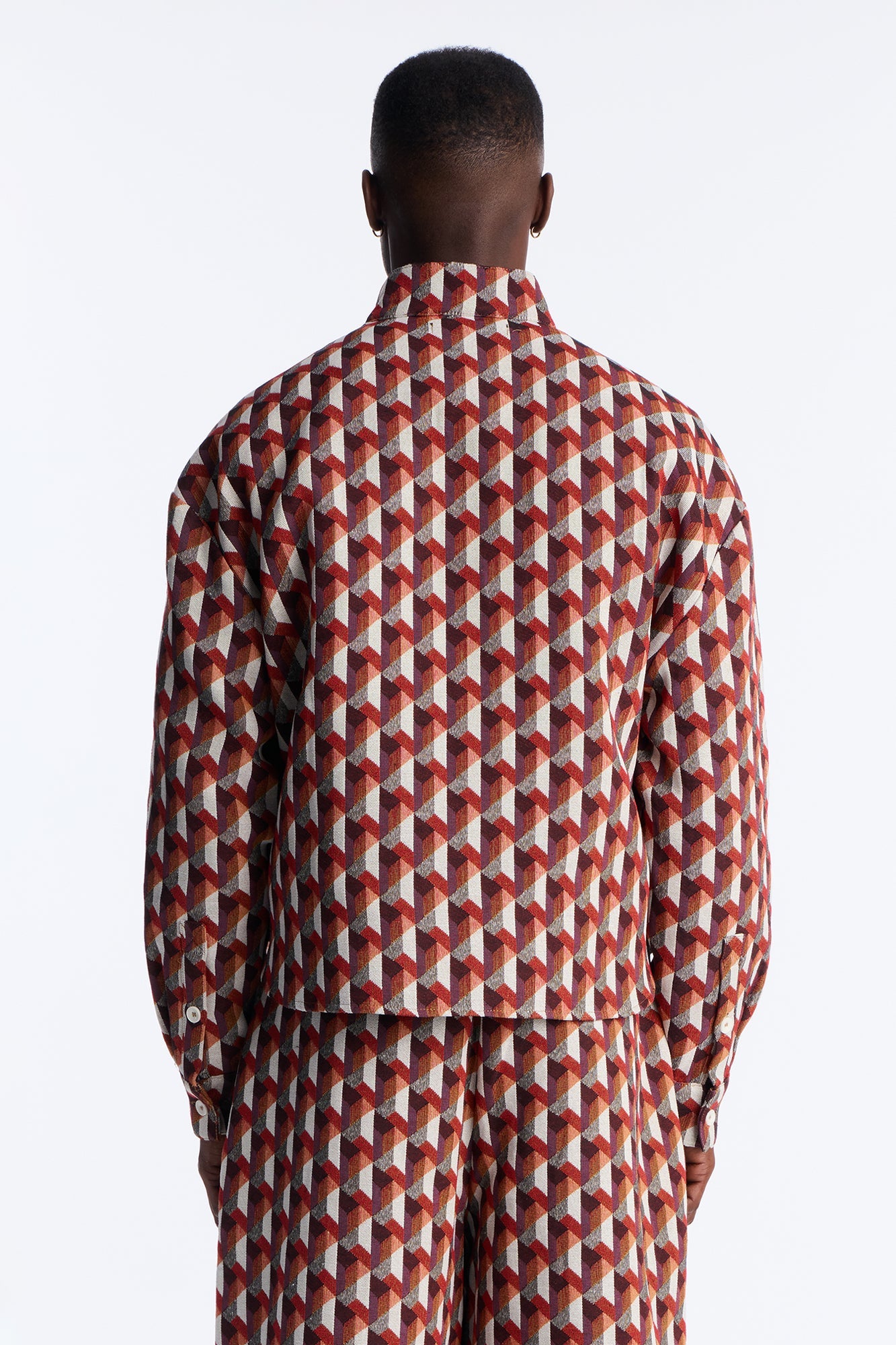 Relaxed Bellamy Geometric Tapestry Button Up Shirt - Multi Color