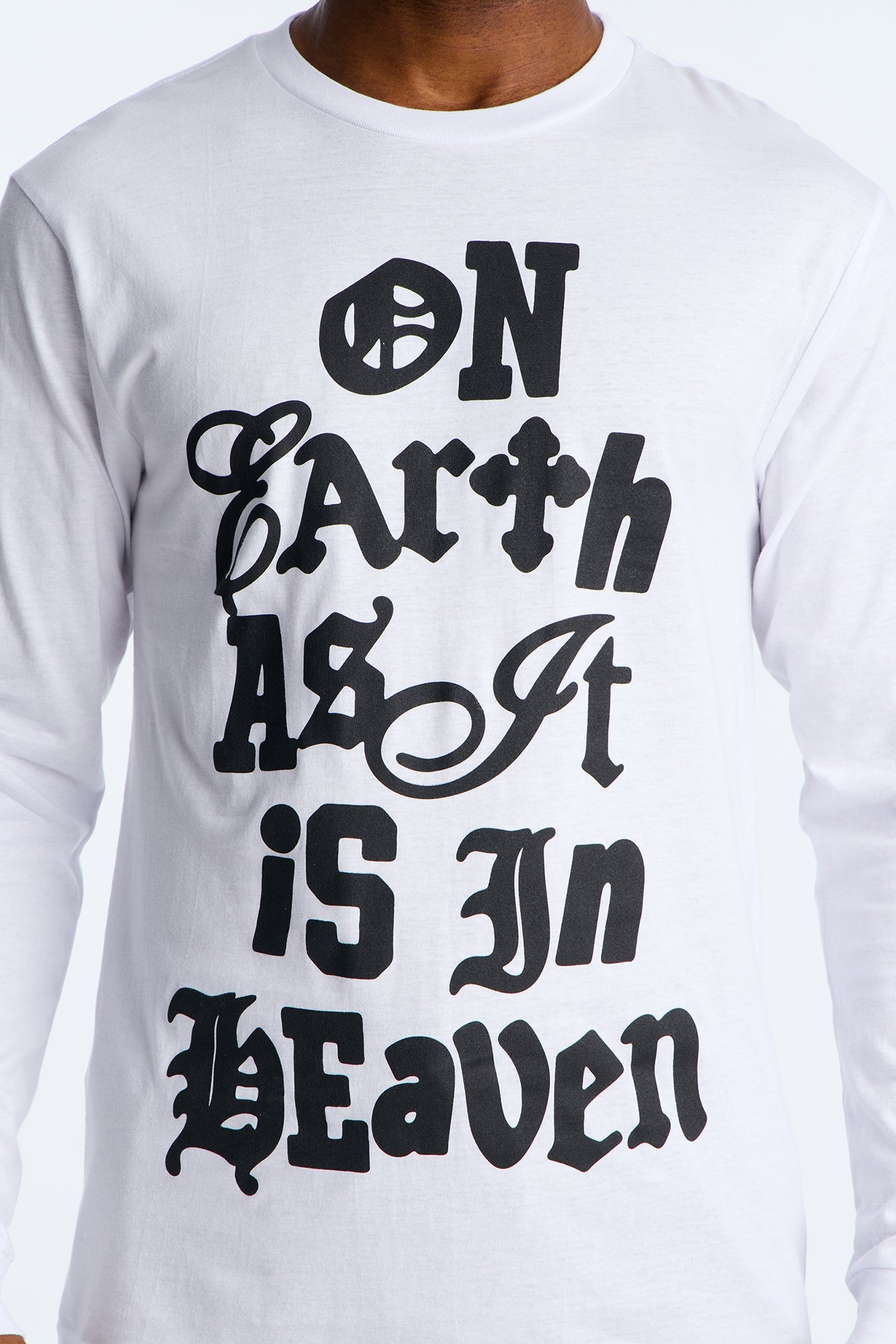 On Earth As It Is In Heaven Long Sleeve Tee - White