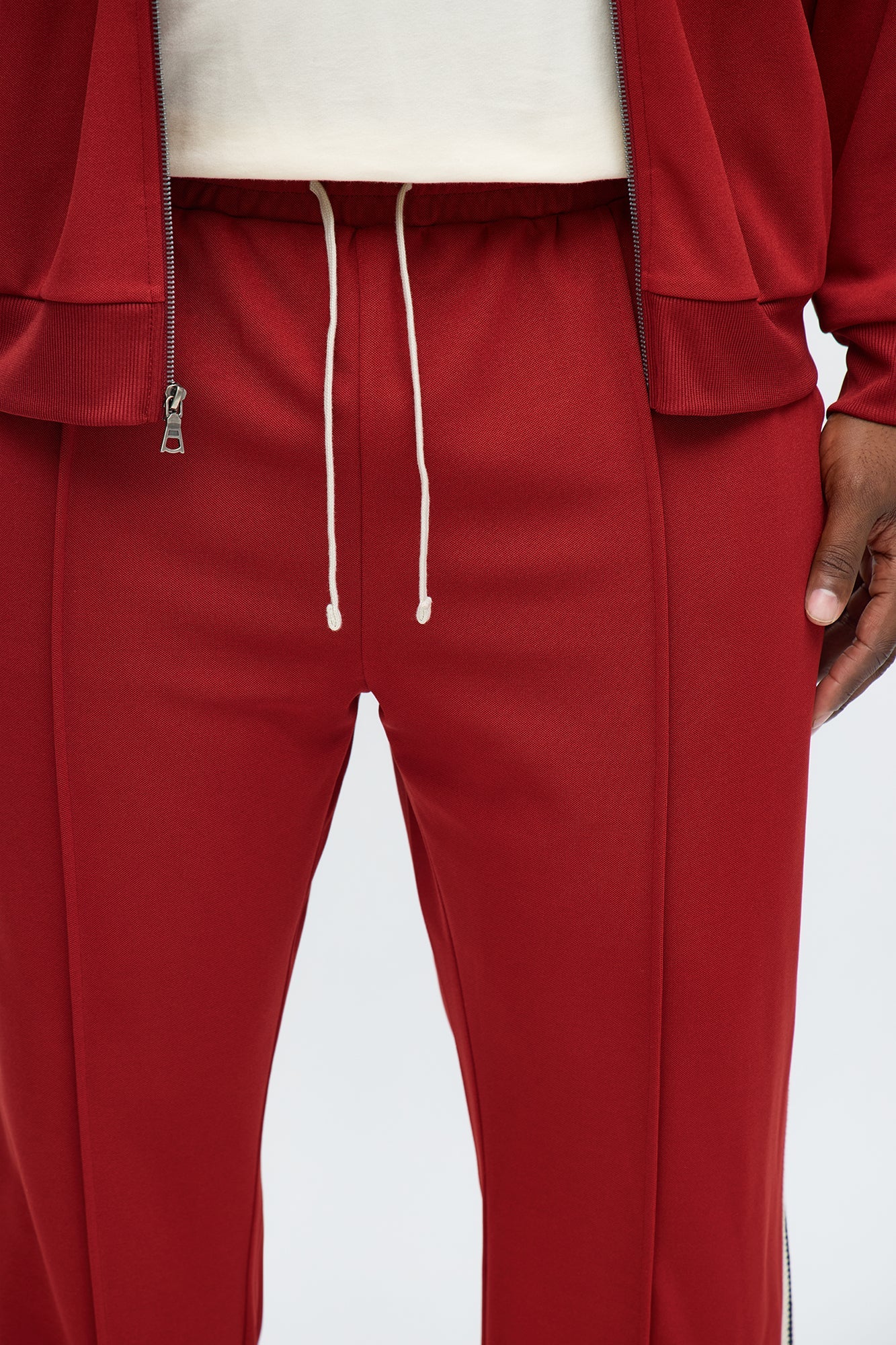 Dennis Slim Flare Track Pant - Burgundy