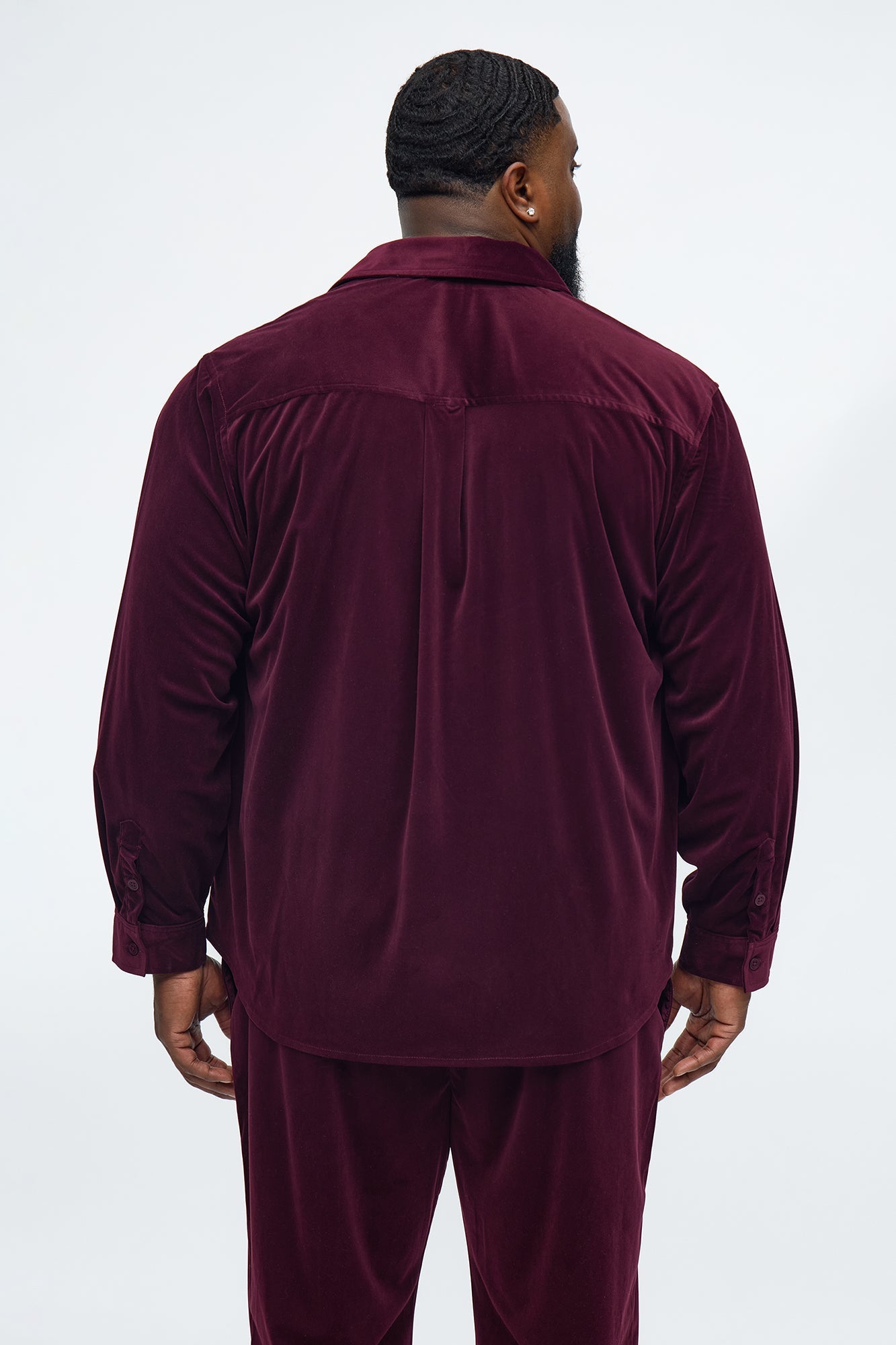 Relaxed Lincoln Park Textured Button Up Shirt - Burgundy