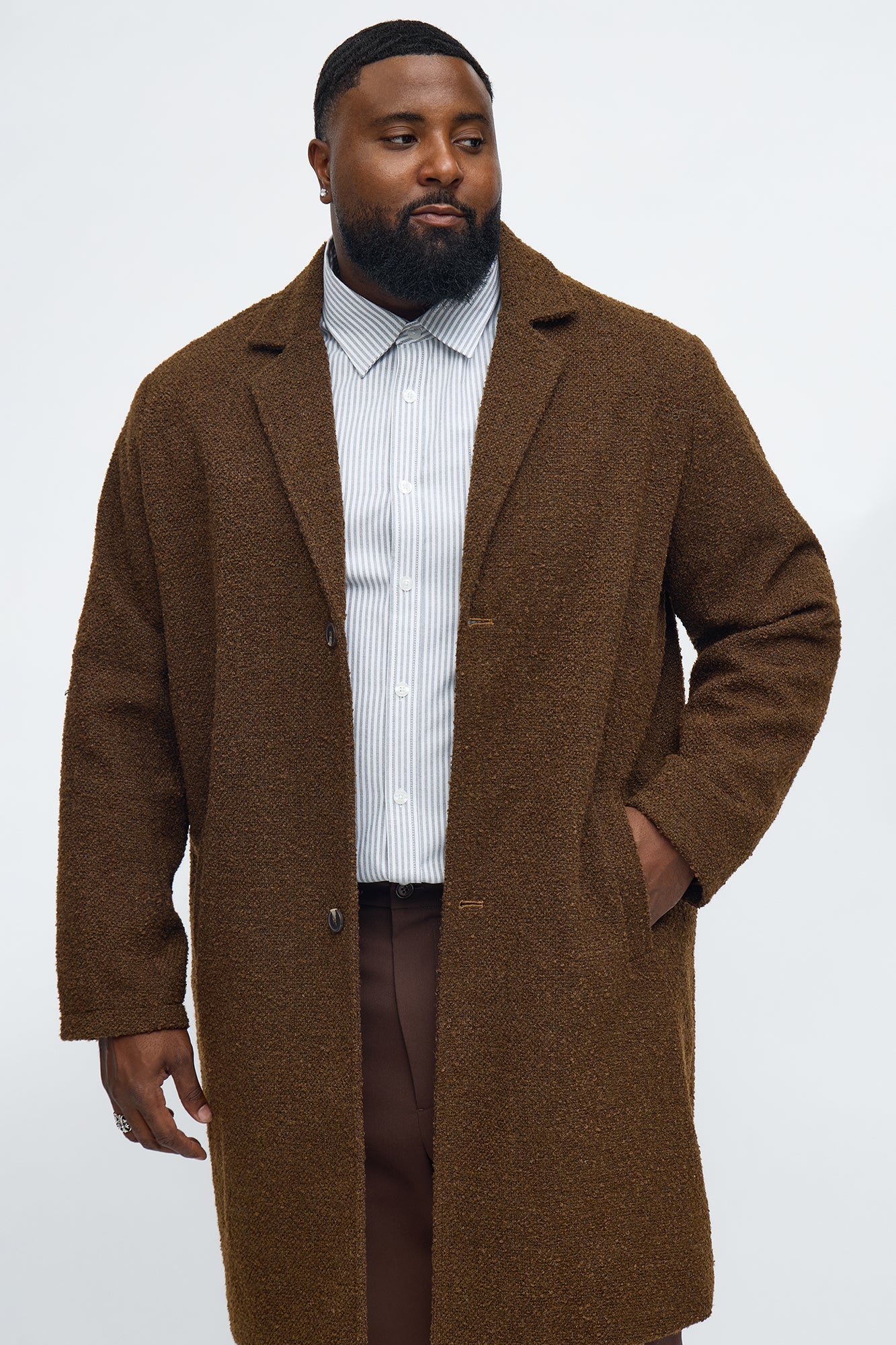 Textured Upper East Side Boucle Car Coat - Brown