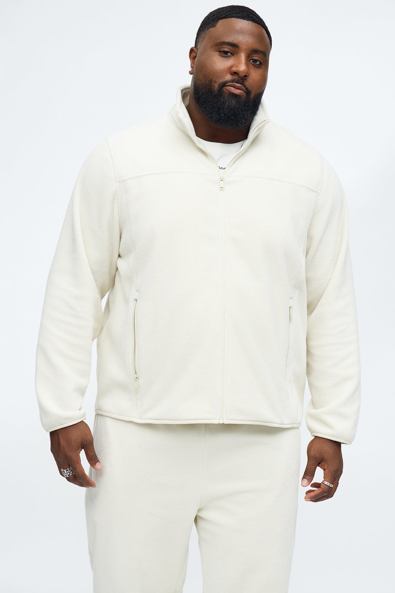 Core Microfleece Zip Jacket - Off White