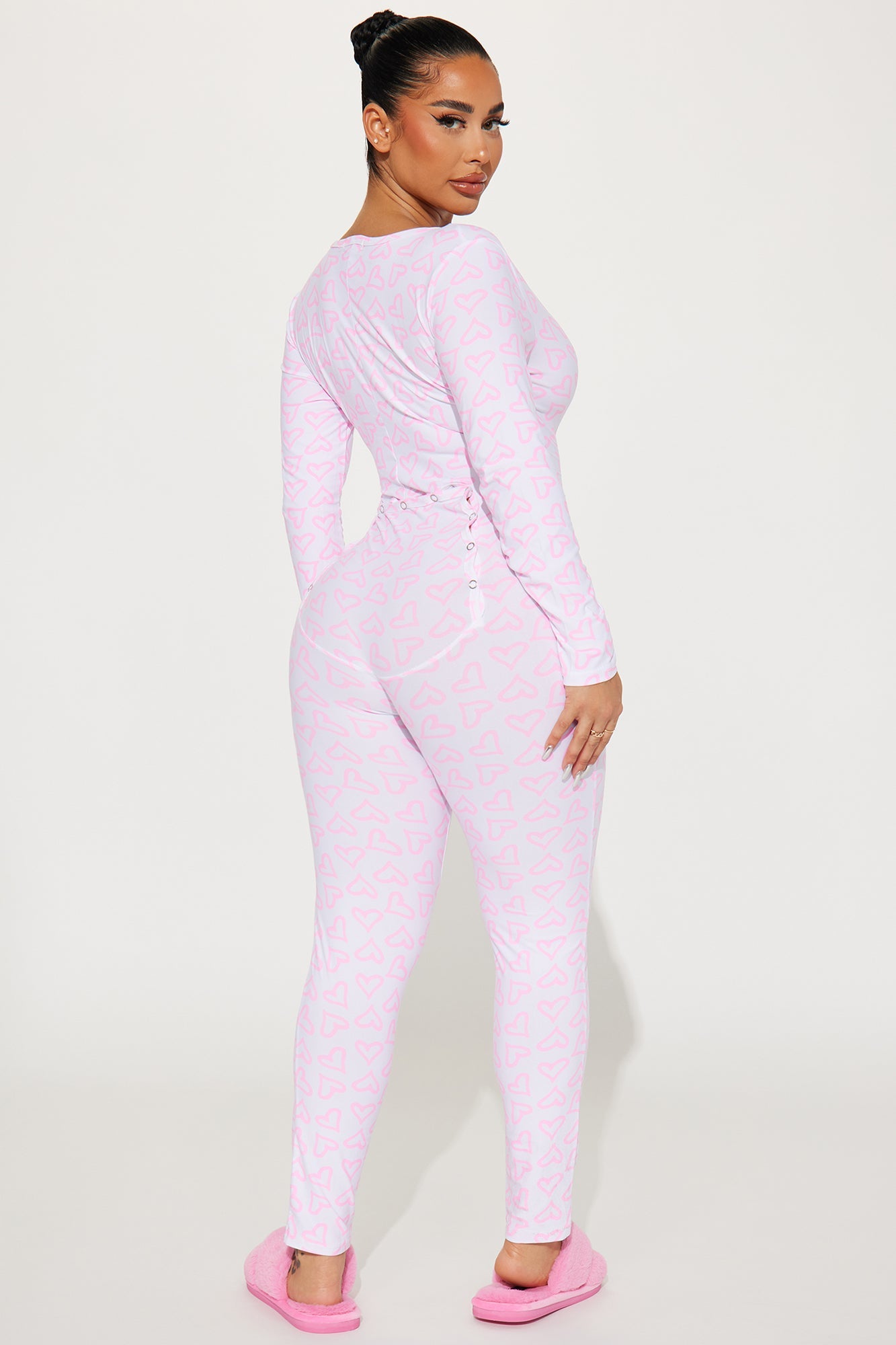 All My Heart PJ Jumpsuit Onesie - White/Pink