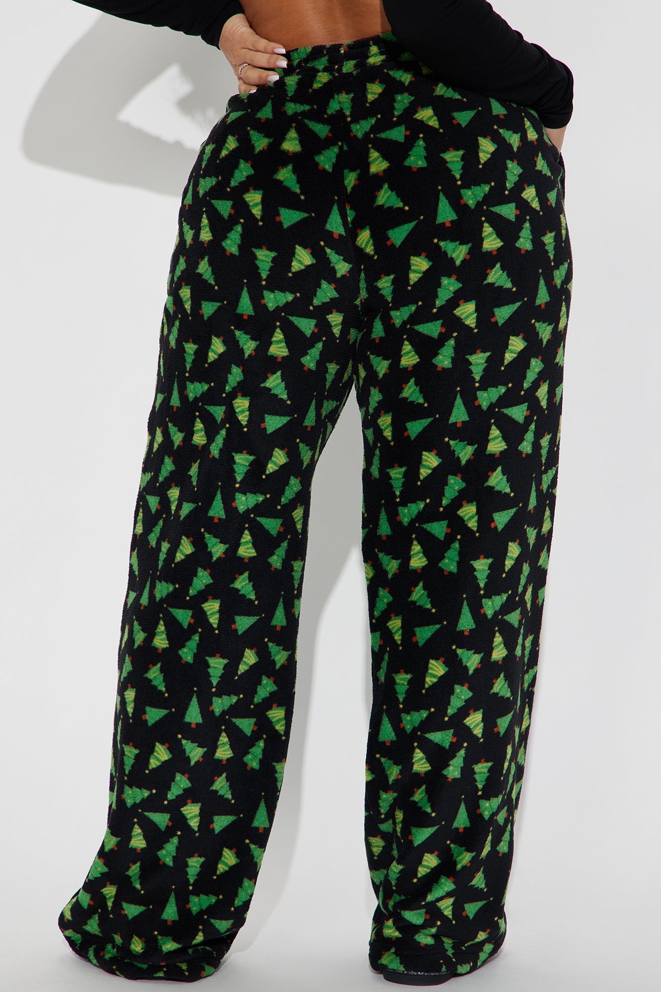 Christmas Trees Plush PJ Pants - Black/combo