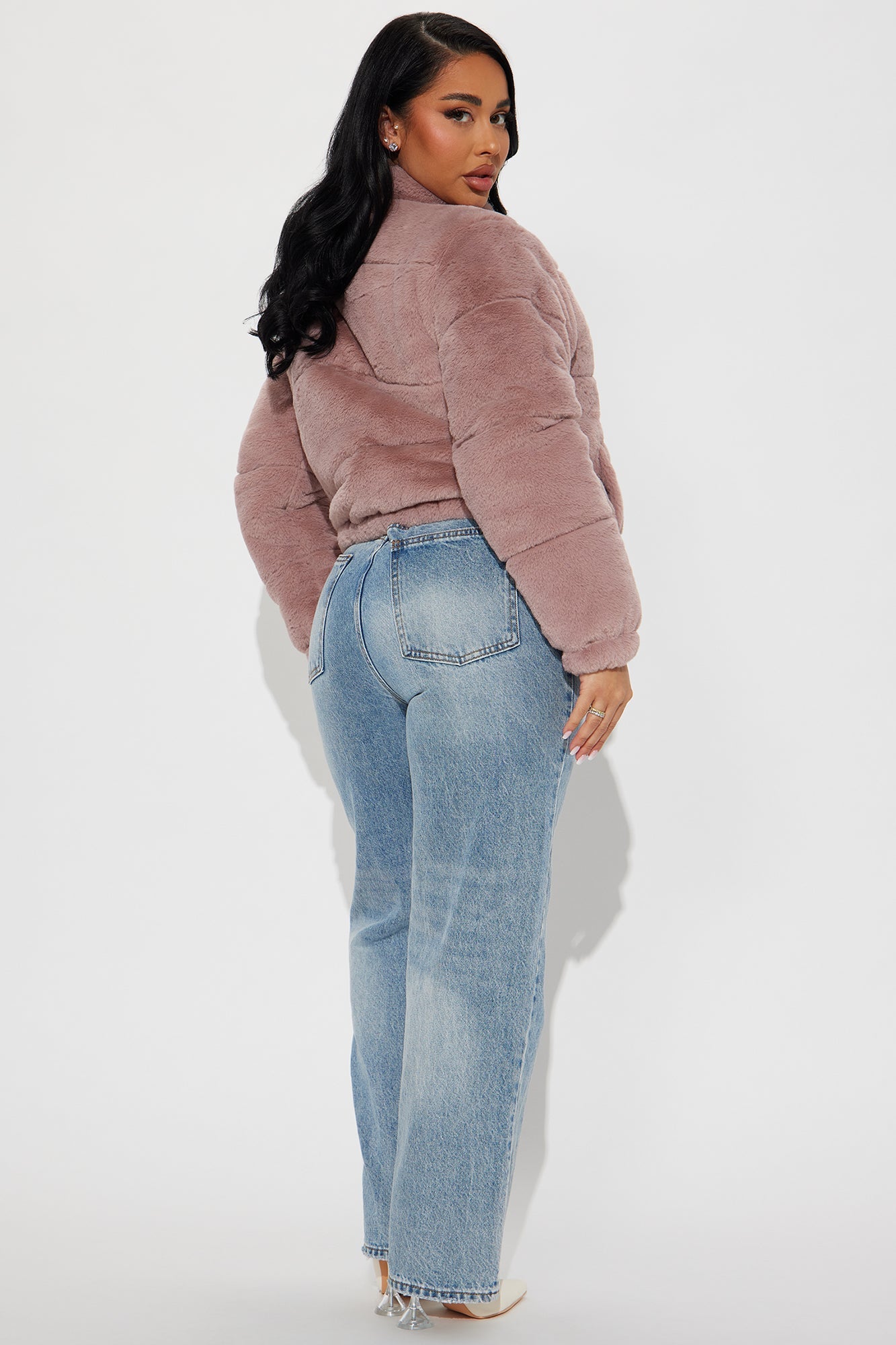 Elizabeth Faux Fur Jacket - Mauve