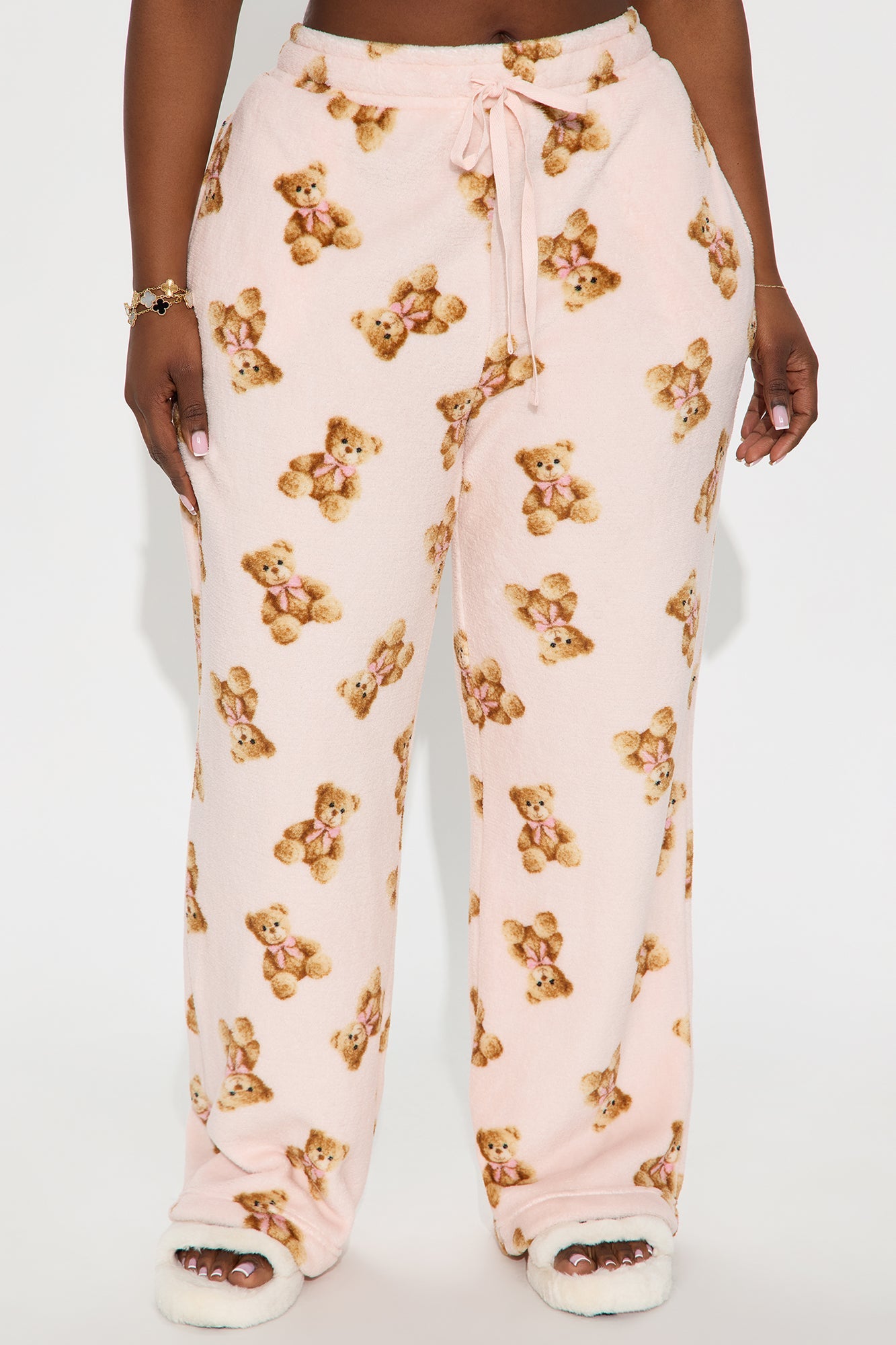 Bear Hugs Plush PJ Pants - Blush