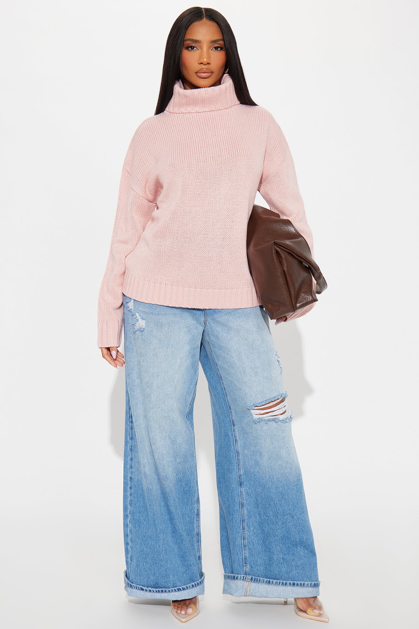 Positive Energy Turtleneck Sweater - Blush