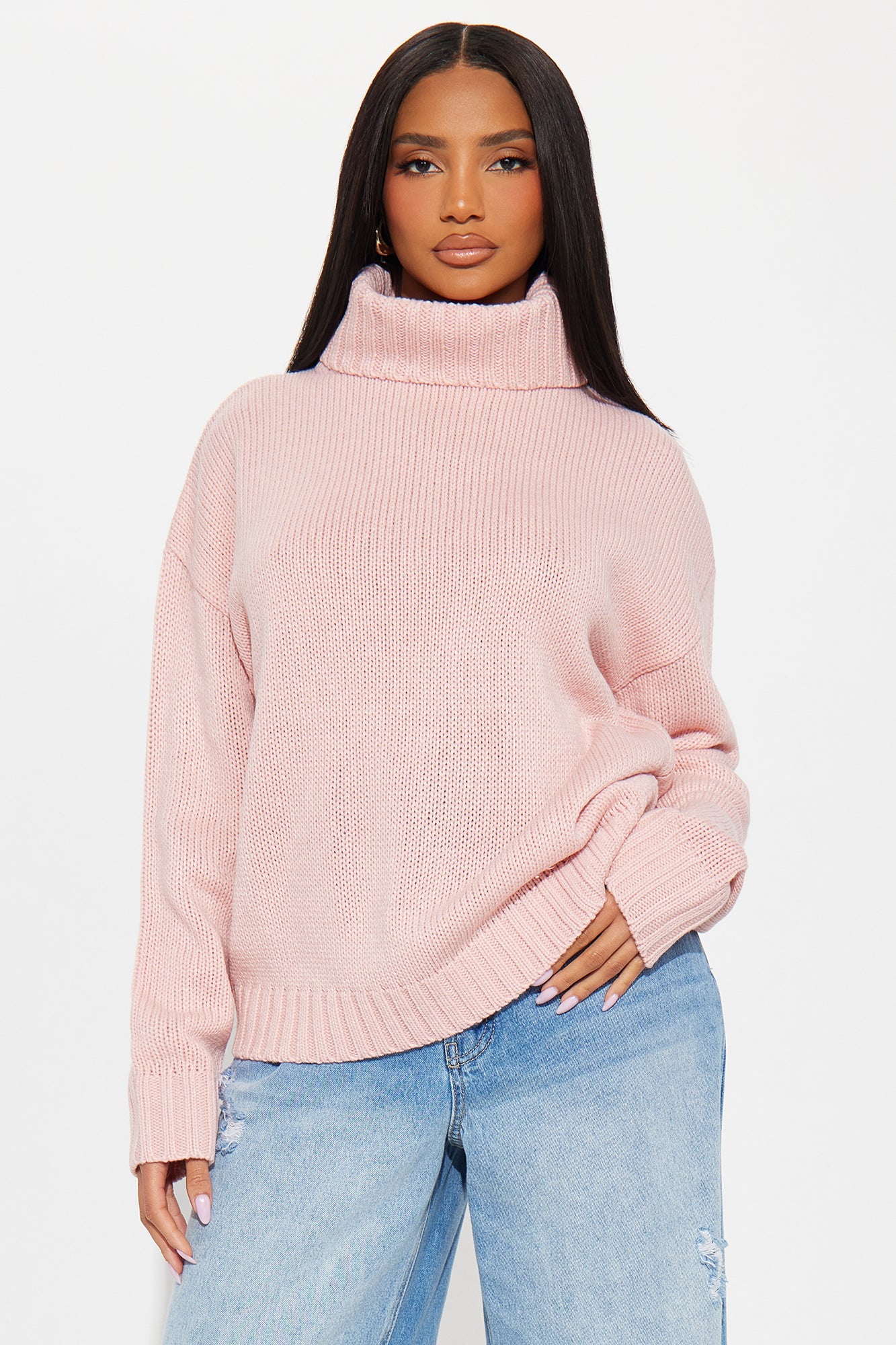 Positive Energy Turtleneck Sweater - Blush