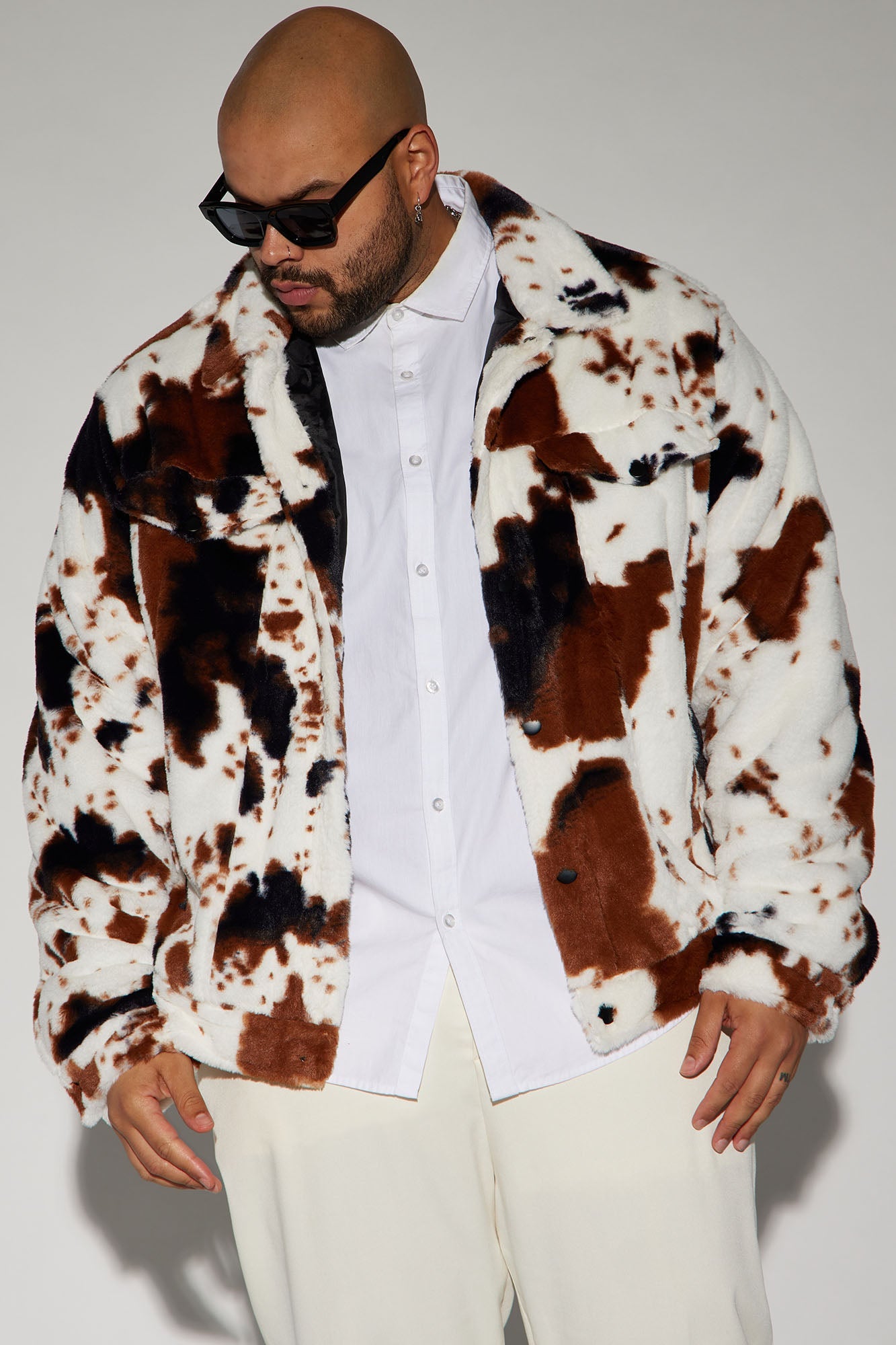 Whole Lotta Money Faux Fur Trucker Jacket - Brown Combo