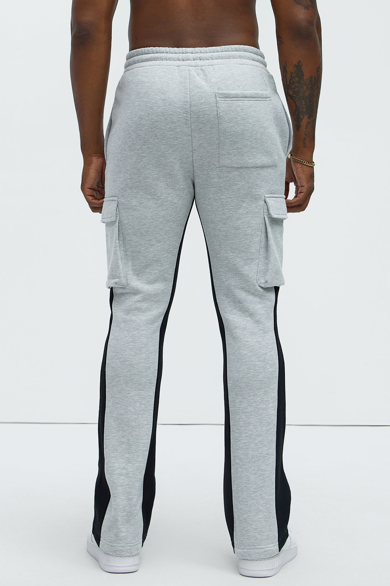Tyson Flared Cargo Sweatpants - Heather Grey