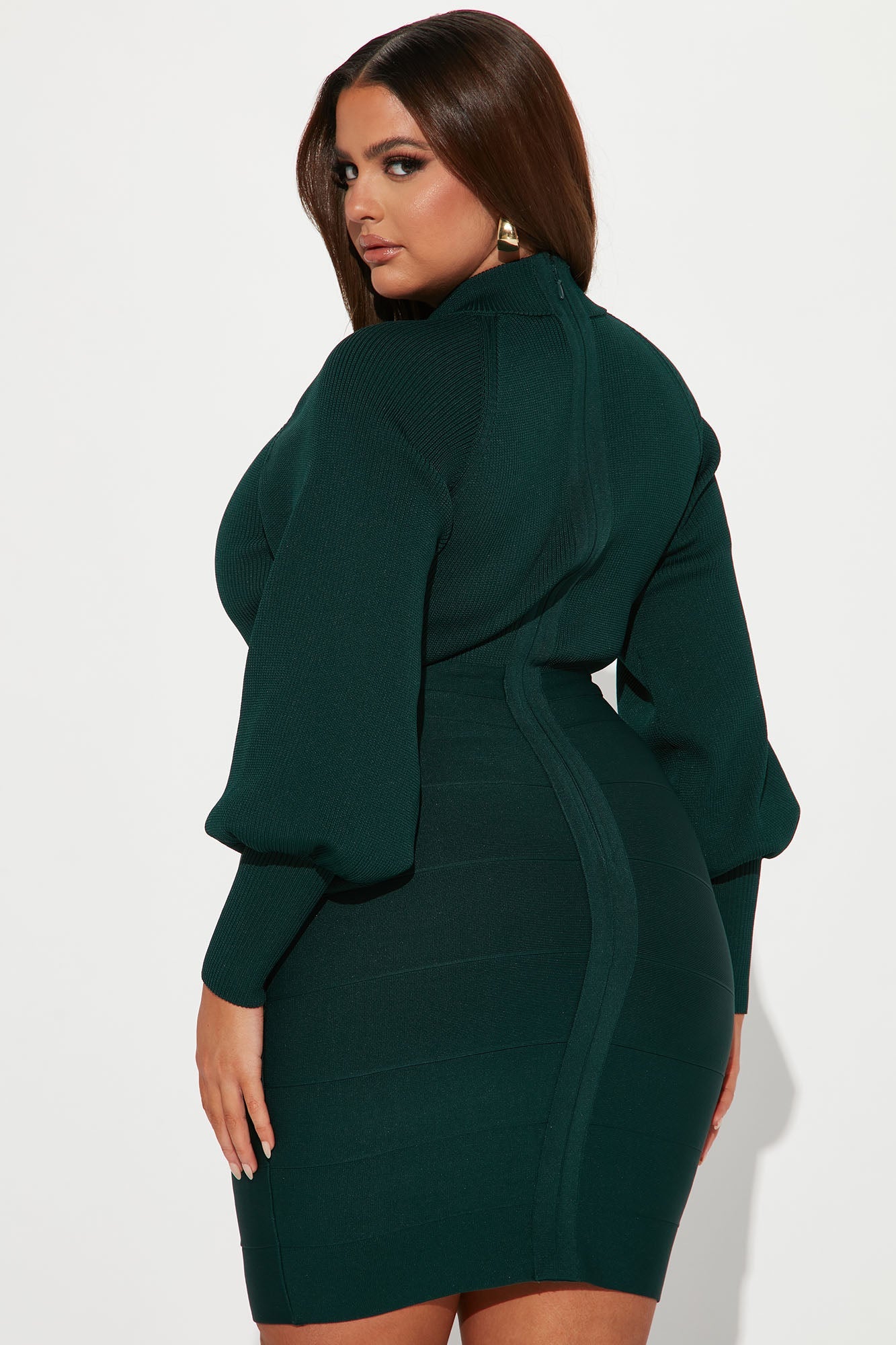 Kai Sweater Bandage Mini Dress - Hunter