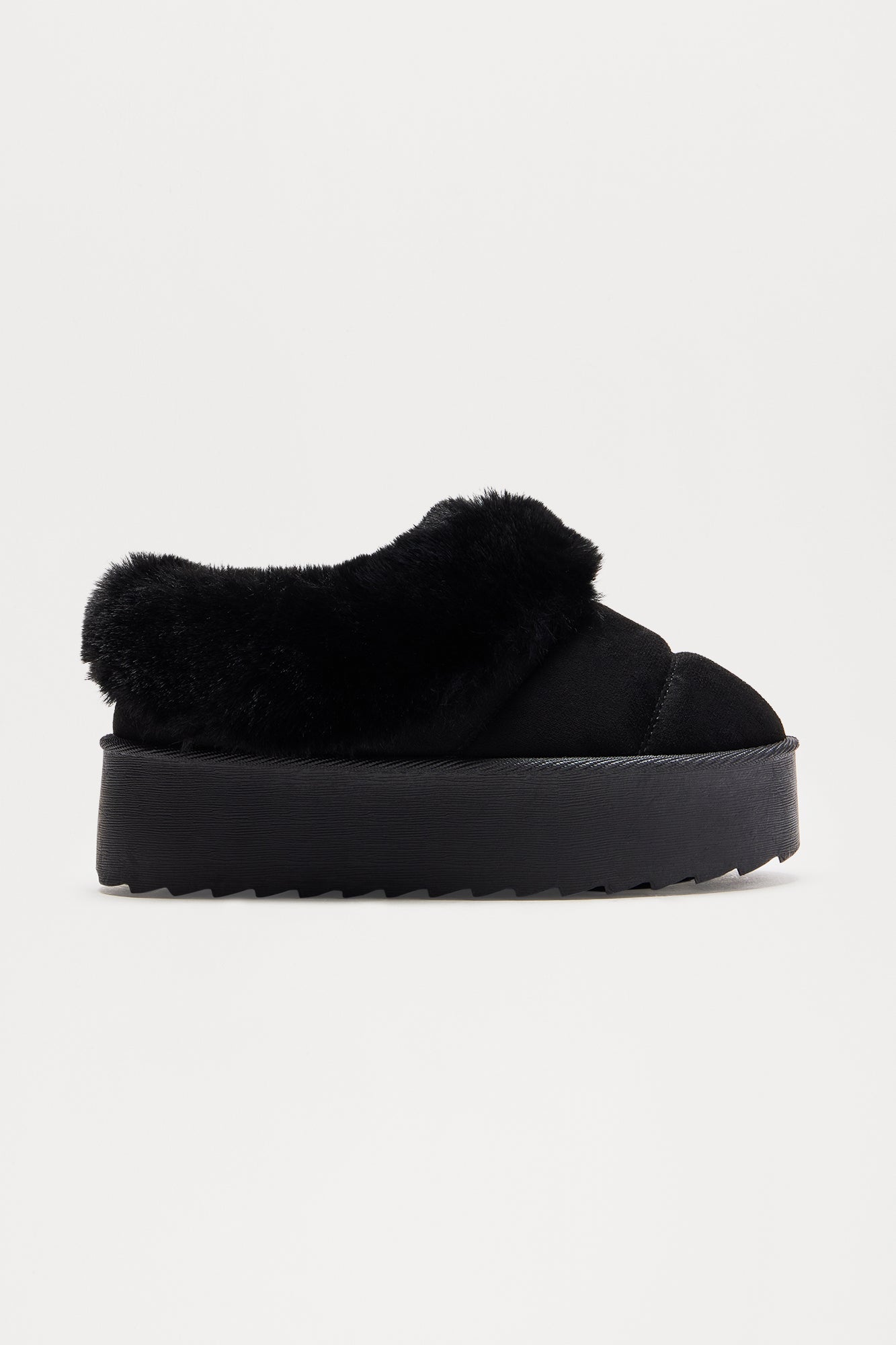 North Pole Fur Trim Booties - Black