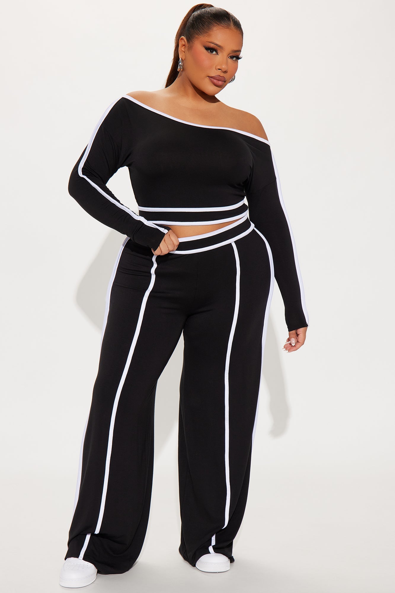 Sporty Moment Pant Set - Black