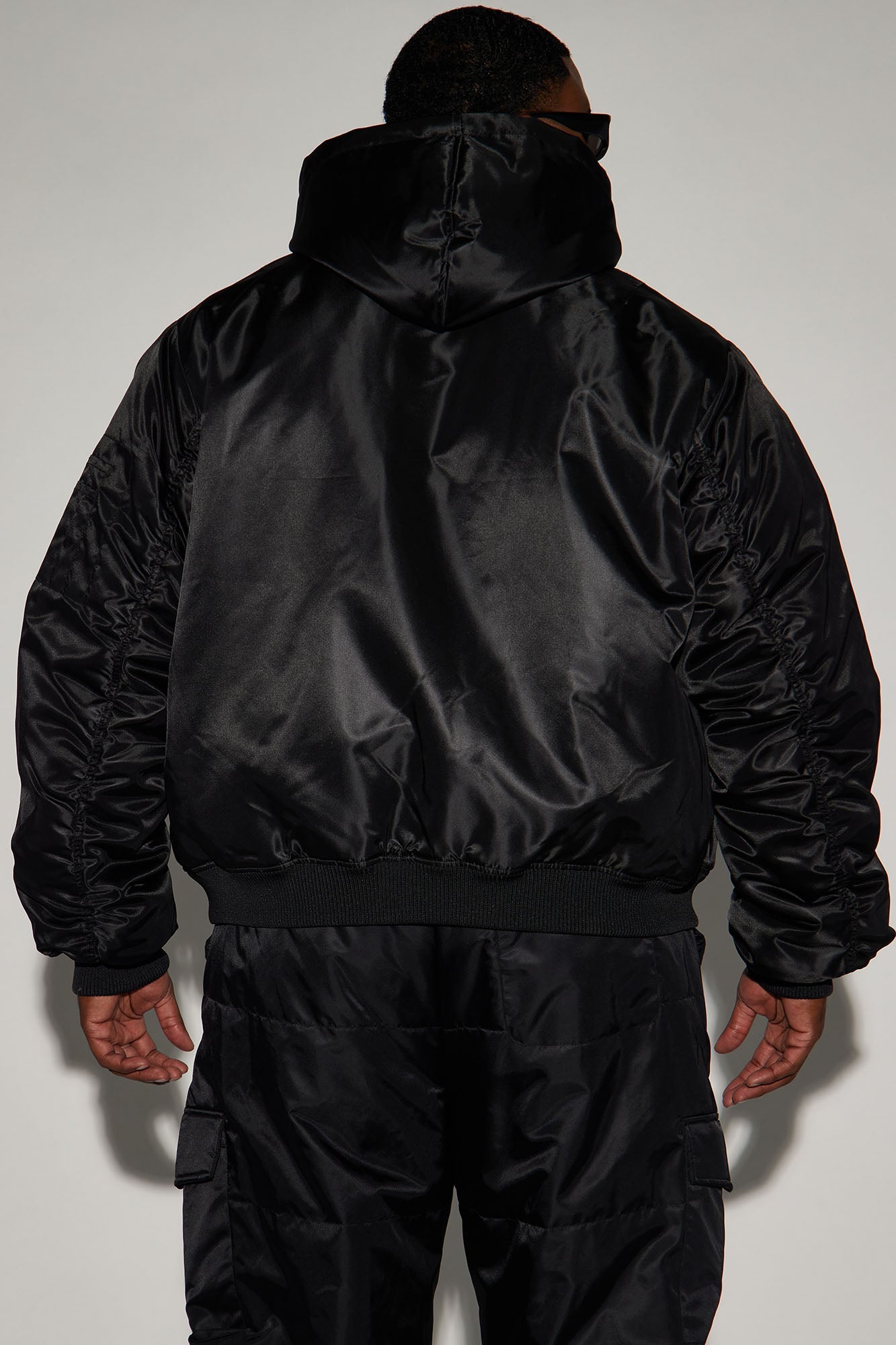 Pecos Hooded Bomber Jacket - Black