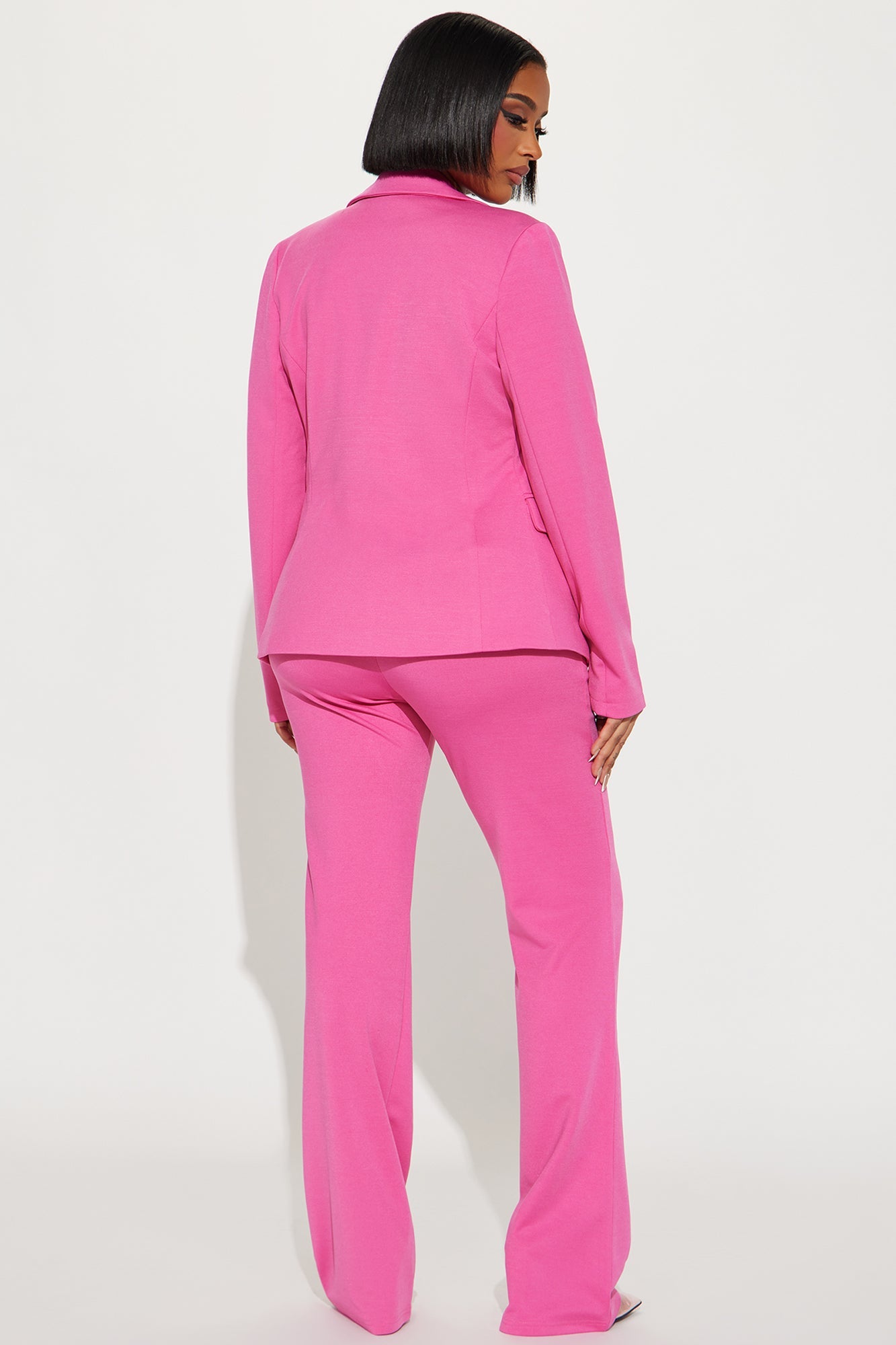 Business Per Usual Blazer Pant Set - Hot Pink