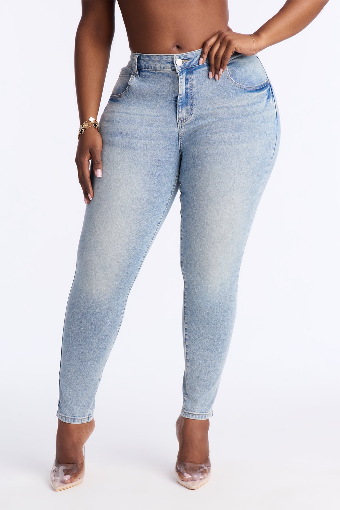 Effortlessly Beauty Stretch Skinny Jeans - Light Wash