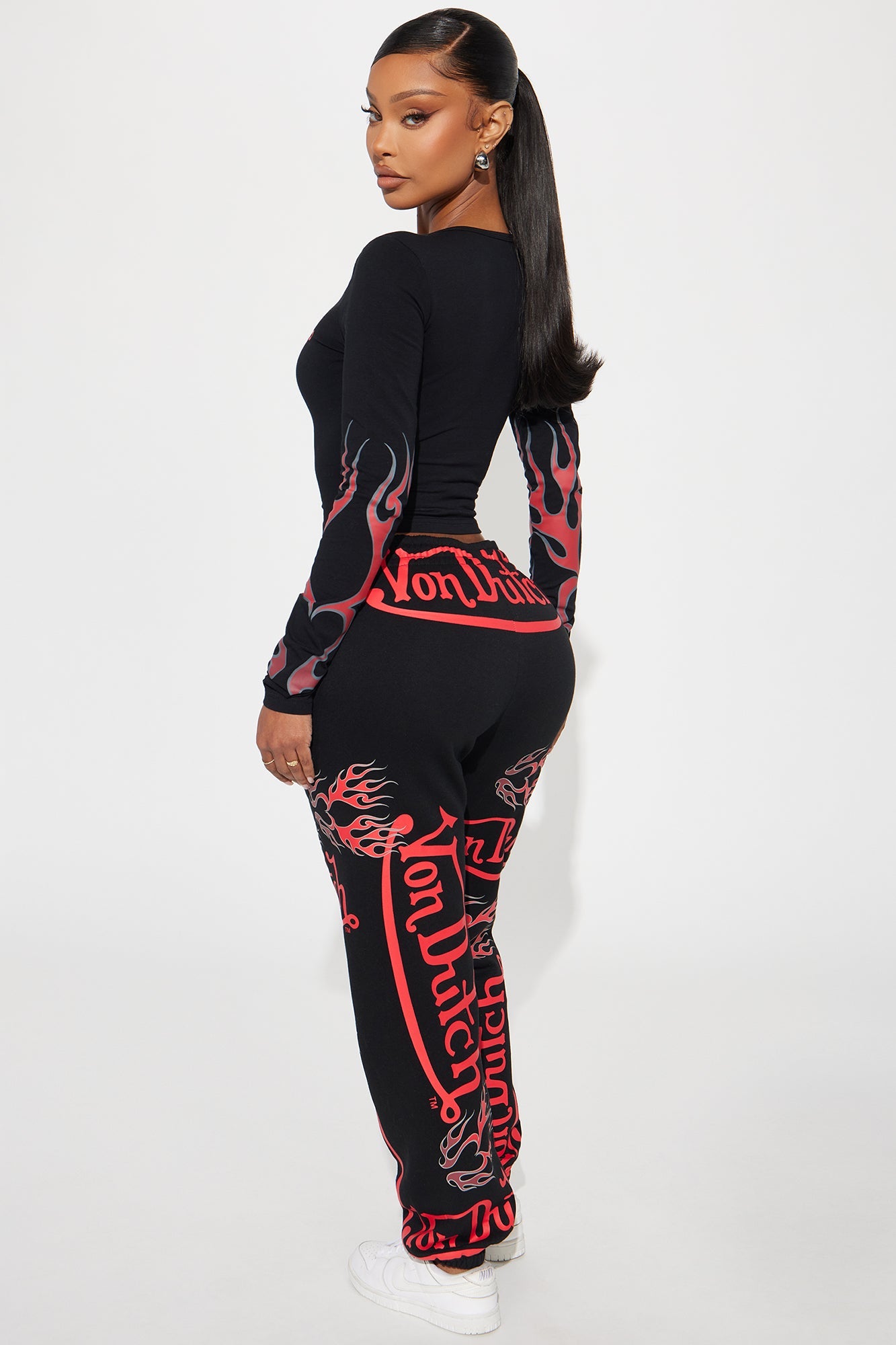 Von Dutch Flames Jogger - Black/Red