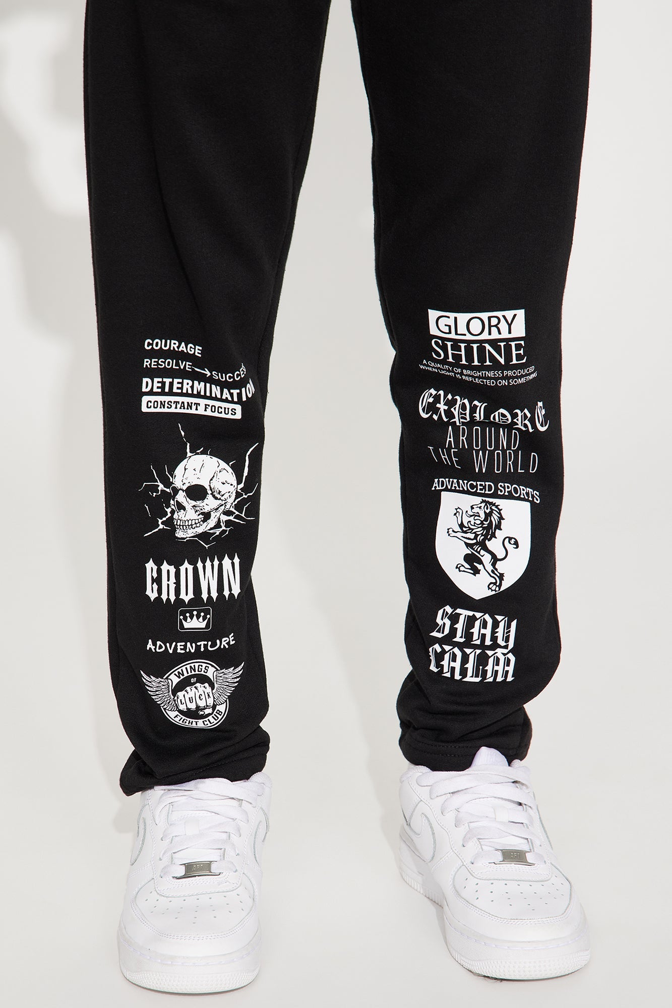 Mini Power In The Mindset Fleece Straight Leg Pant - Black