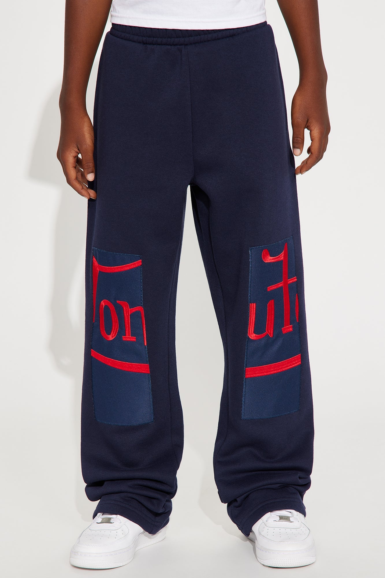 Mini Von Dutch Split Flared Sweatpants - Navy