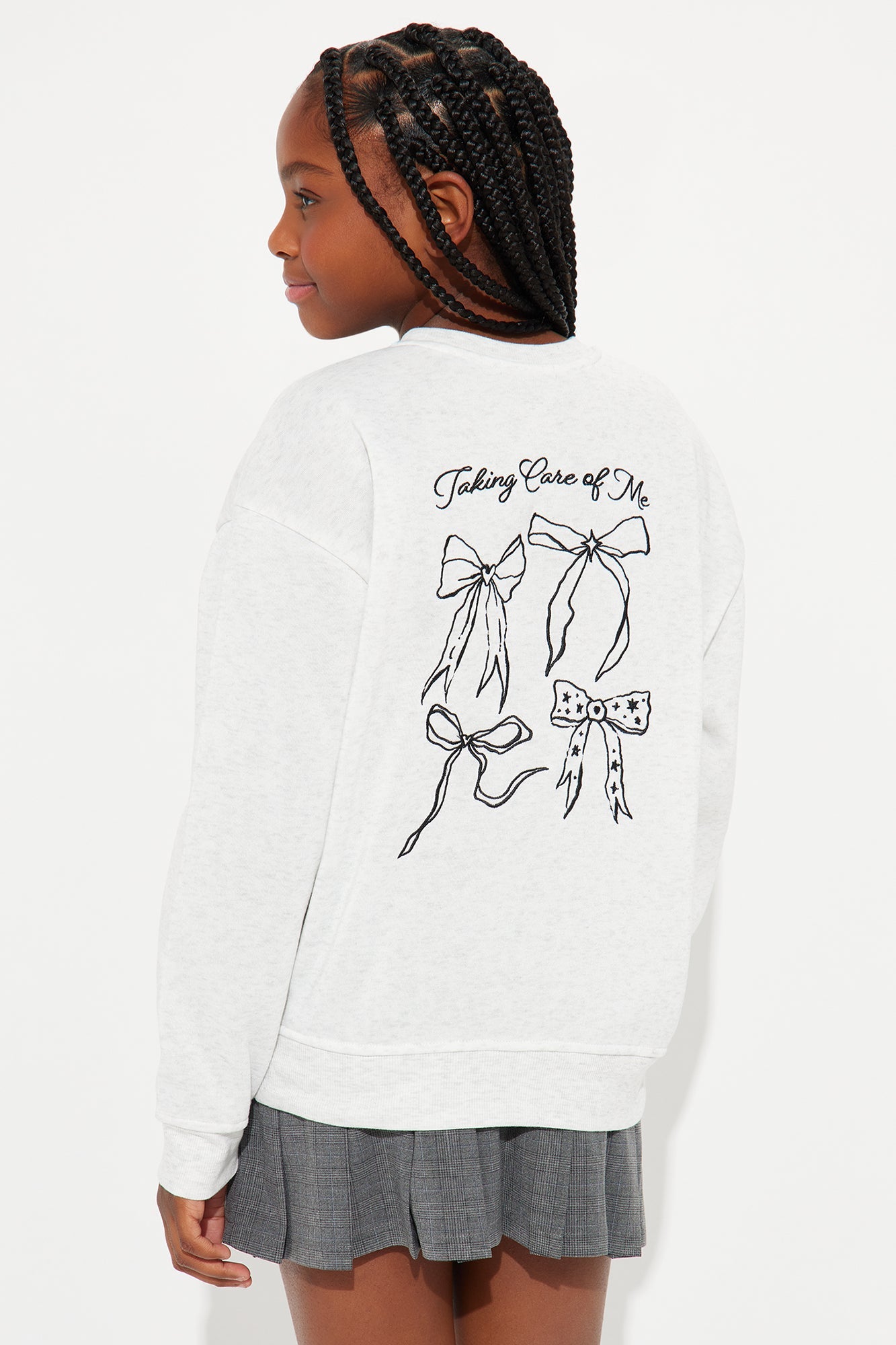 Mini Taking Care Of Me Crew Neck Sweatshirt - Heather Grey