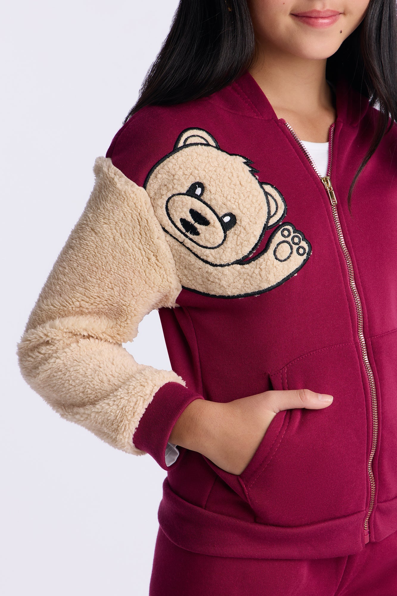 Mini Cuddly Cutie Cargo Jogger Pant Set - Burgundy