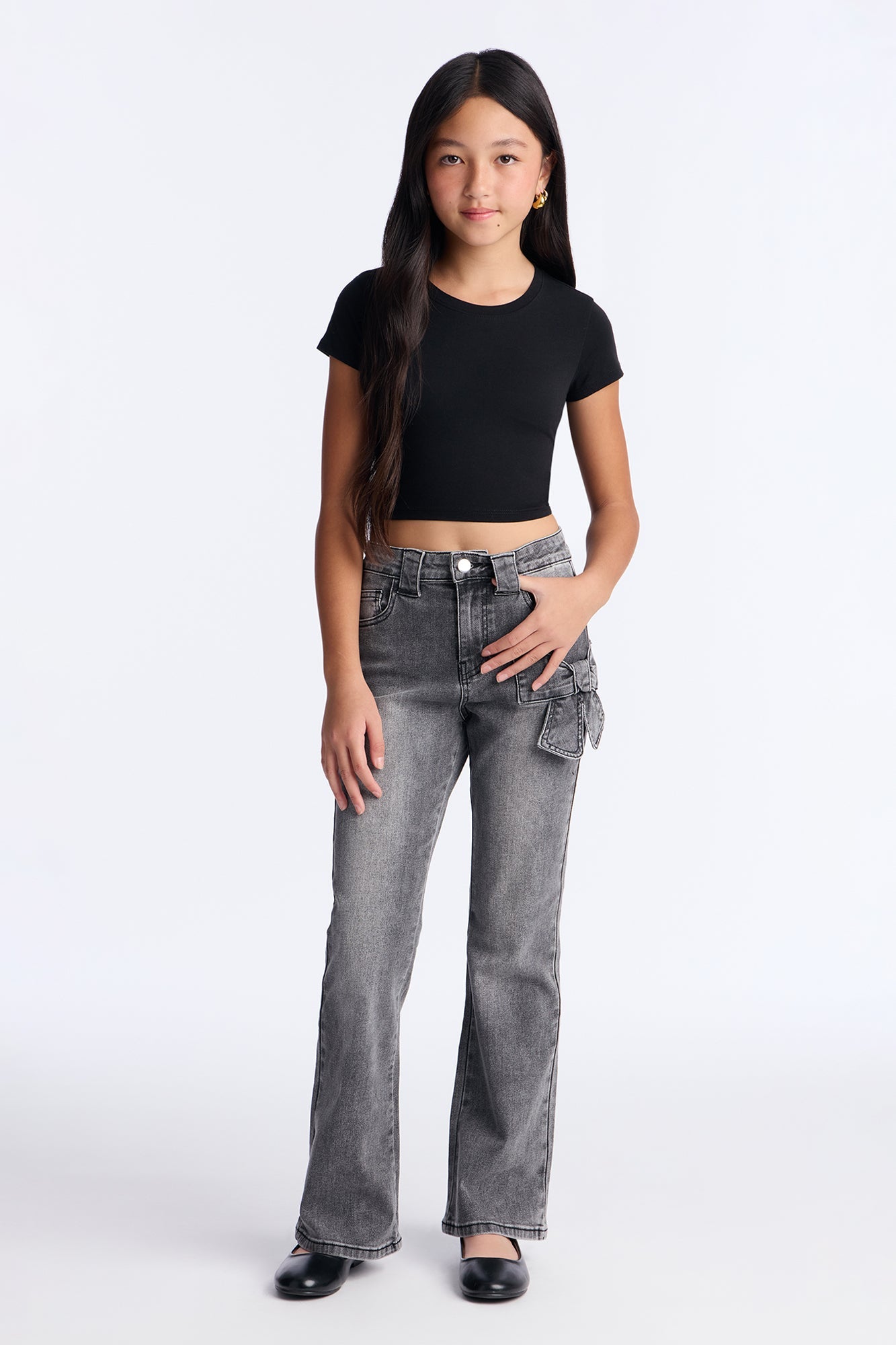 Mini Heart 2 Heart Flare Jeans - Black Wash