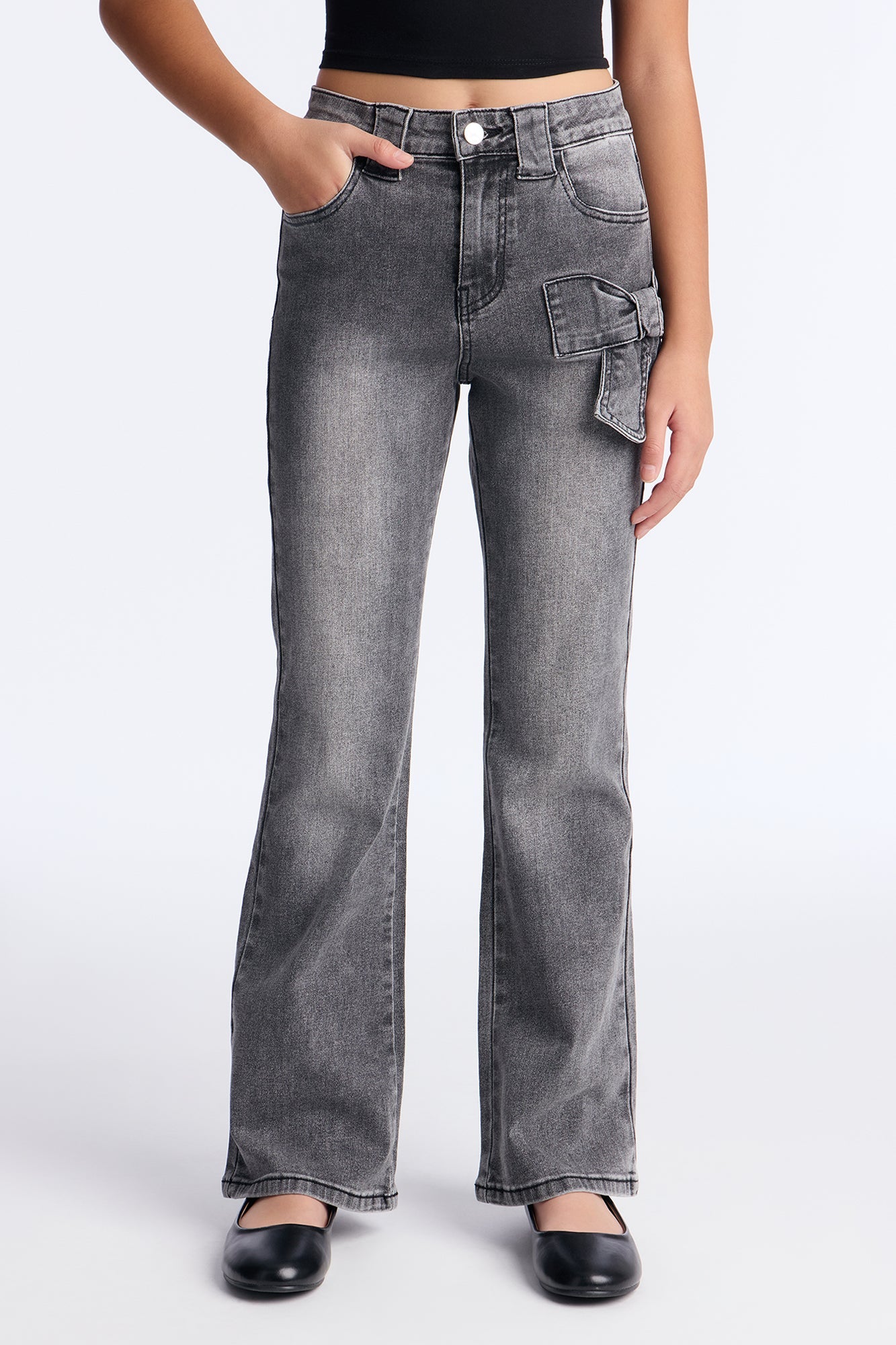 Mini Heart 2 Heart Flare Jeans - Black Wash