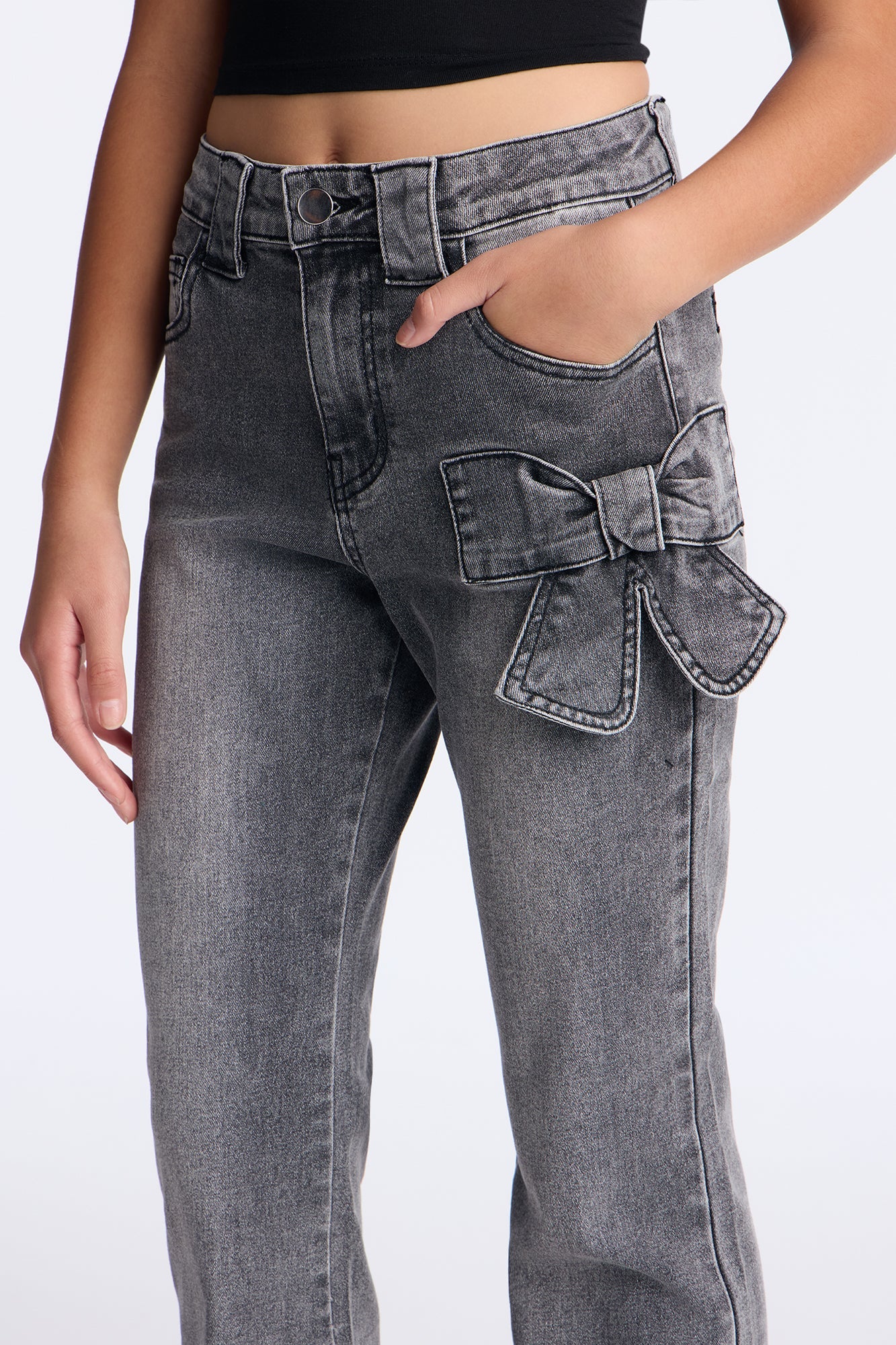 Mini Heart 2 Heart Flare Jeans - Black Wash