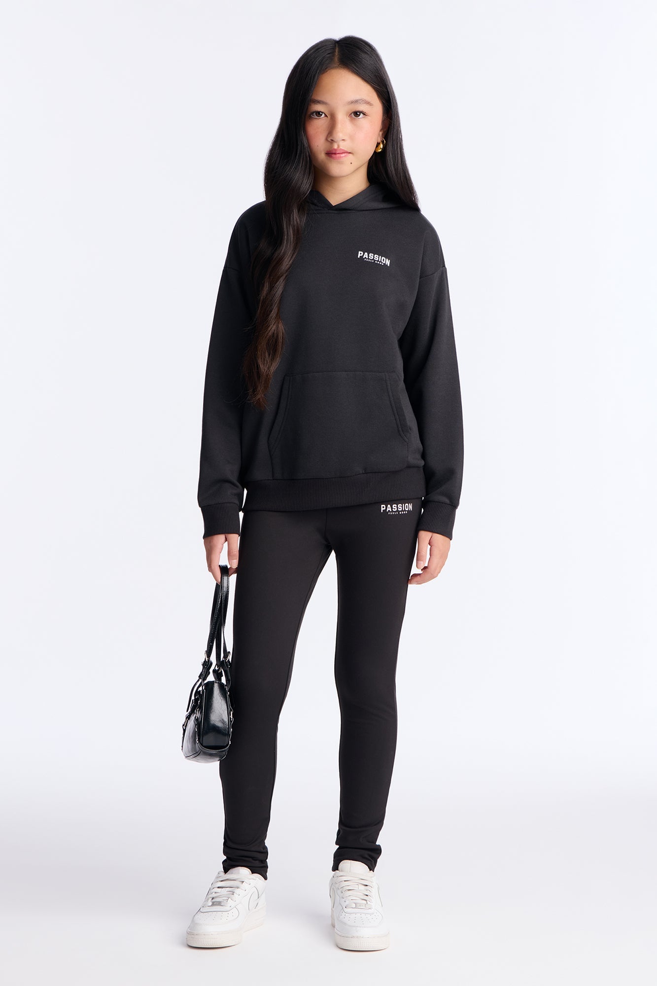 Mini Positive Spirit Fleece Pant Set - Black