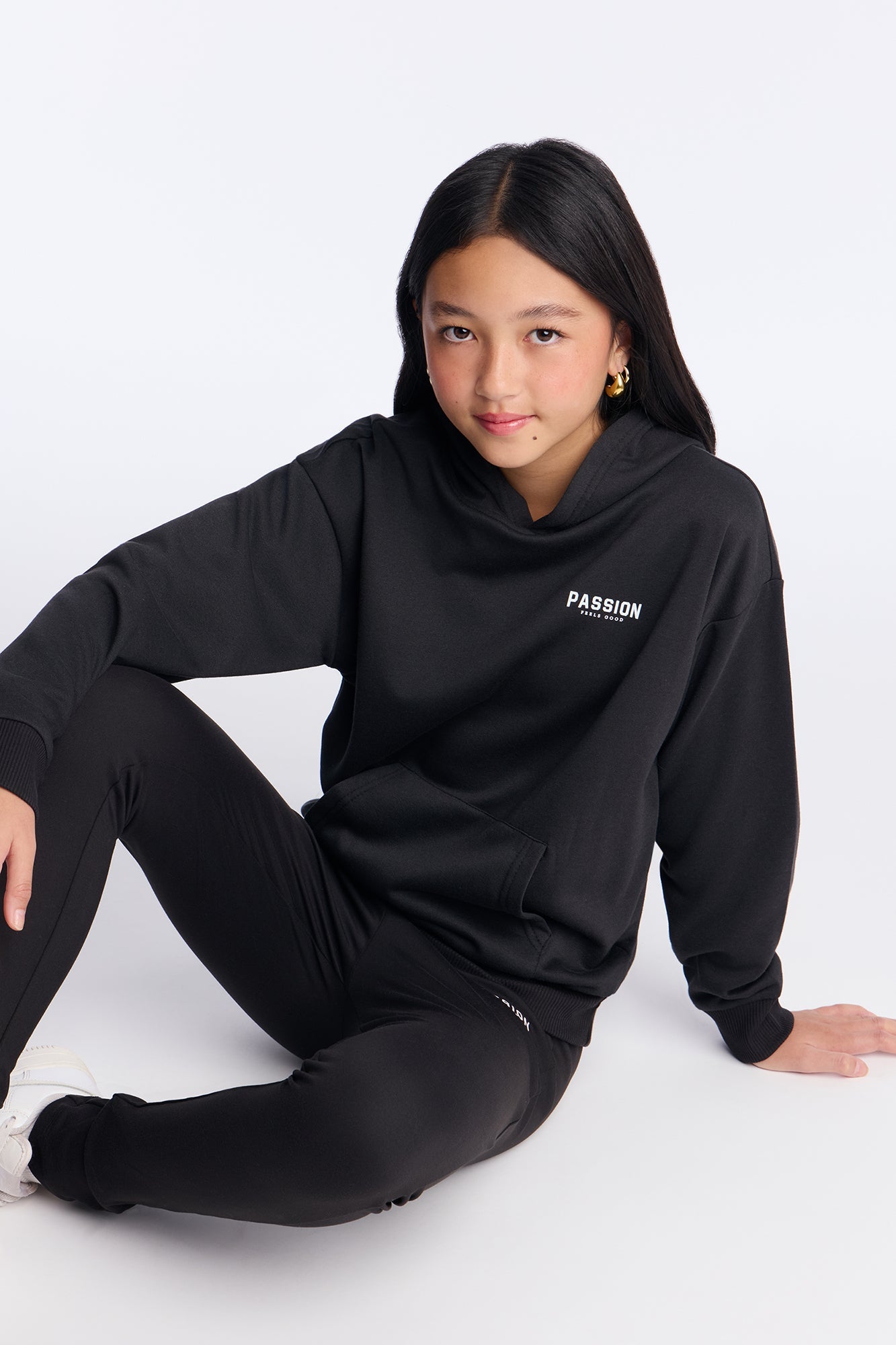 Mini Positive Spirit Fleece Pant Set - Black